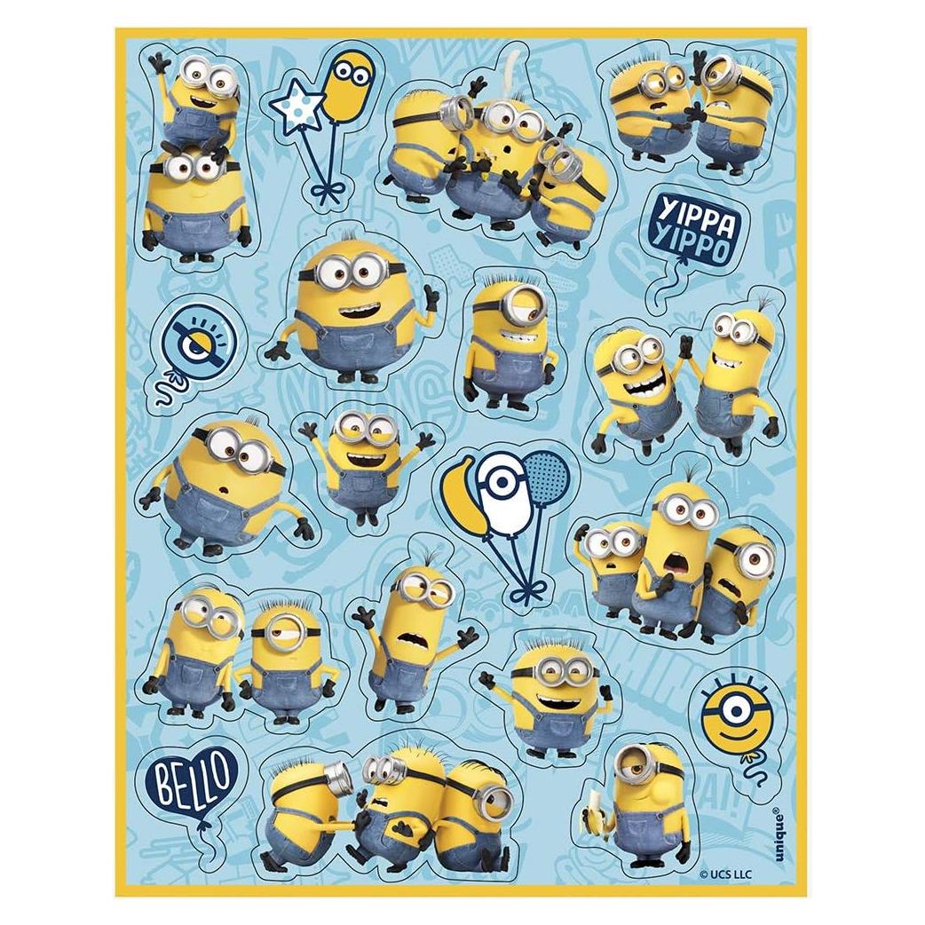 Hojas de Calcomanías Multicolor Minions - 4 Piezas para Niños