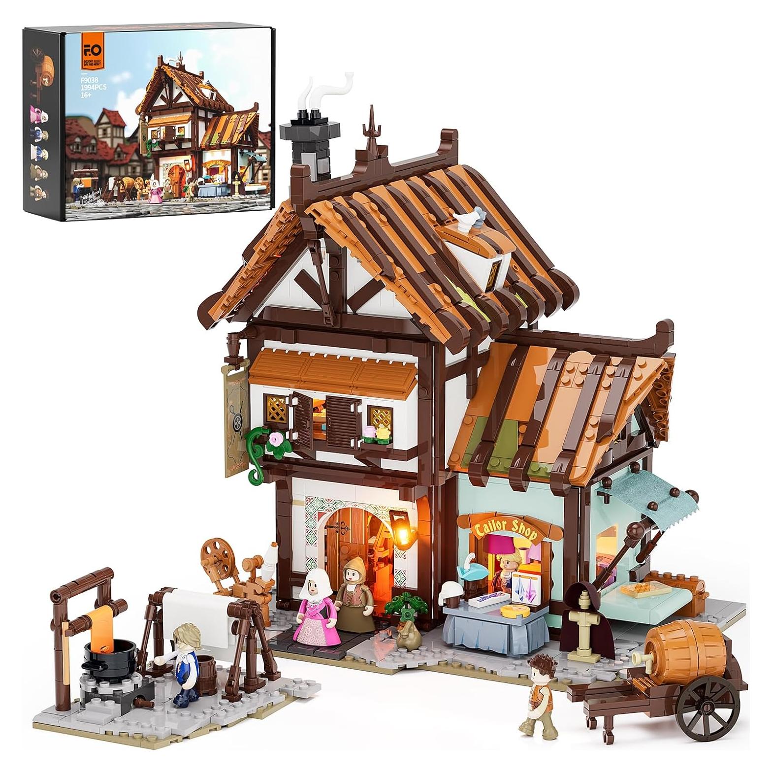 Set de Ladrillos Tienda de Sastre Medieval FUNWHOLE 1994 Pcs