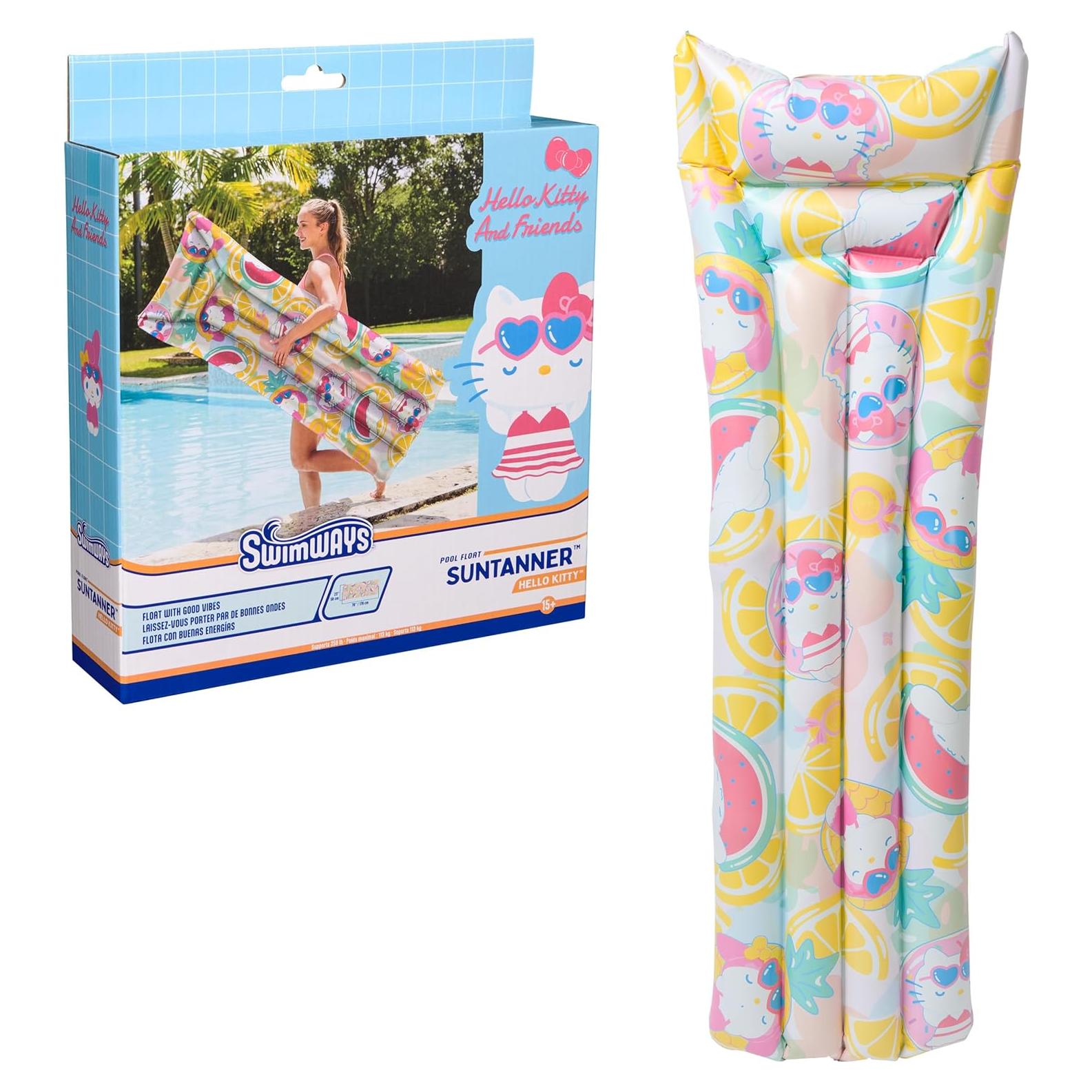 Flotador de piscina Suntanner Hello Kitty Swimways 178x58 cm