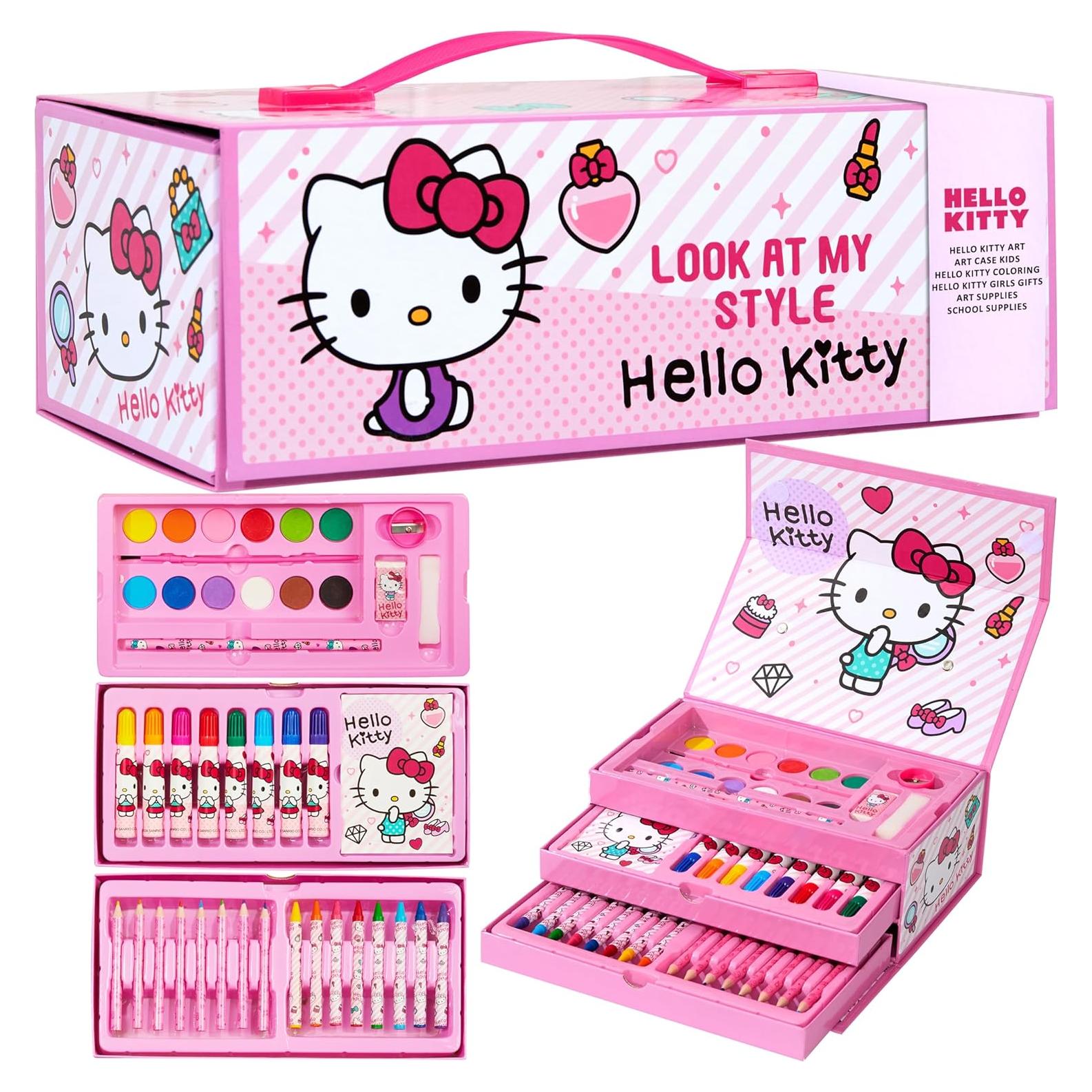 Kit de Dibujo Hello Kitty para Niños - Suministros de Arte Rosa