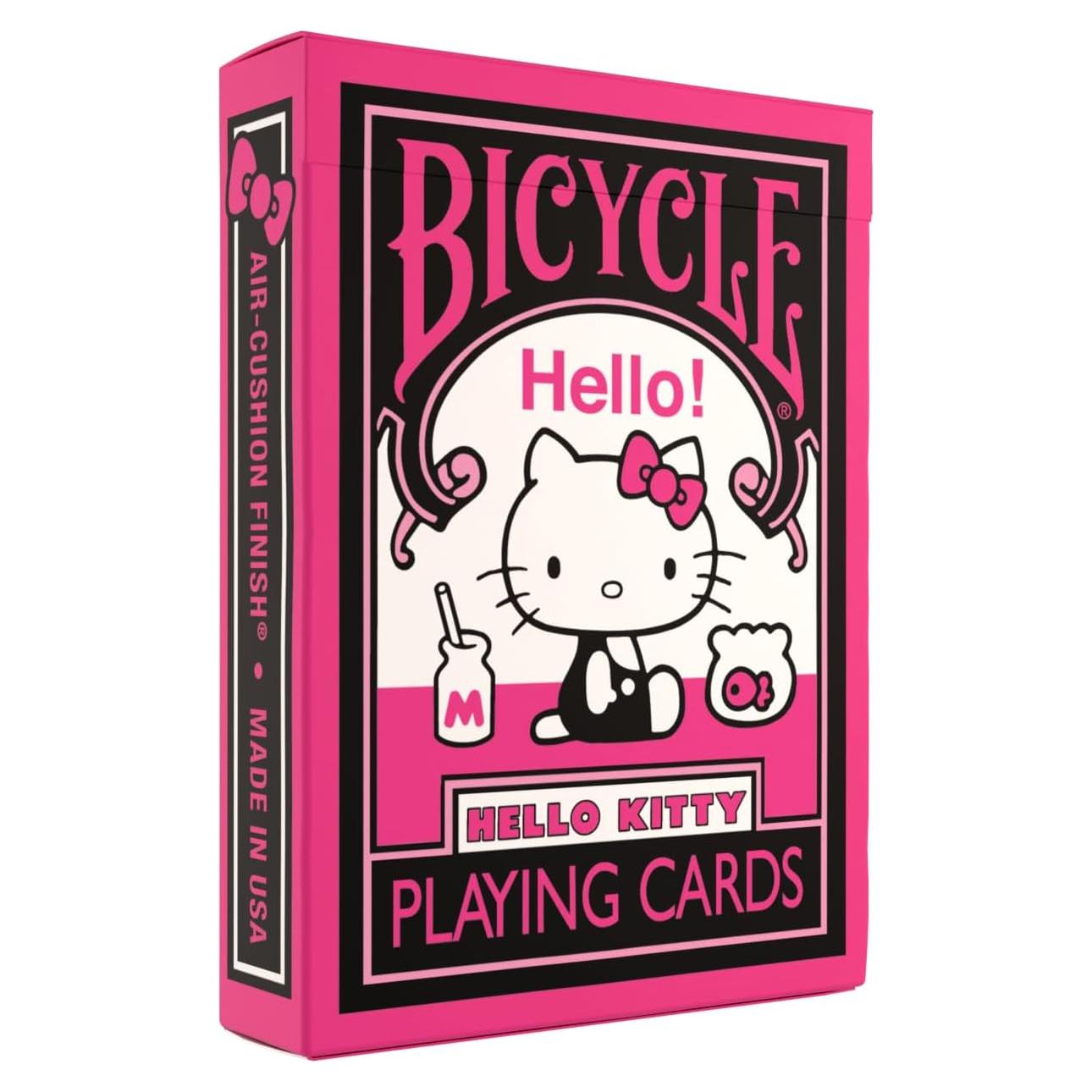 Baraja Hello Kitty Bicycle Negra y Rosa - 90.7g, 9.3x6.5cm