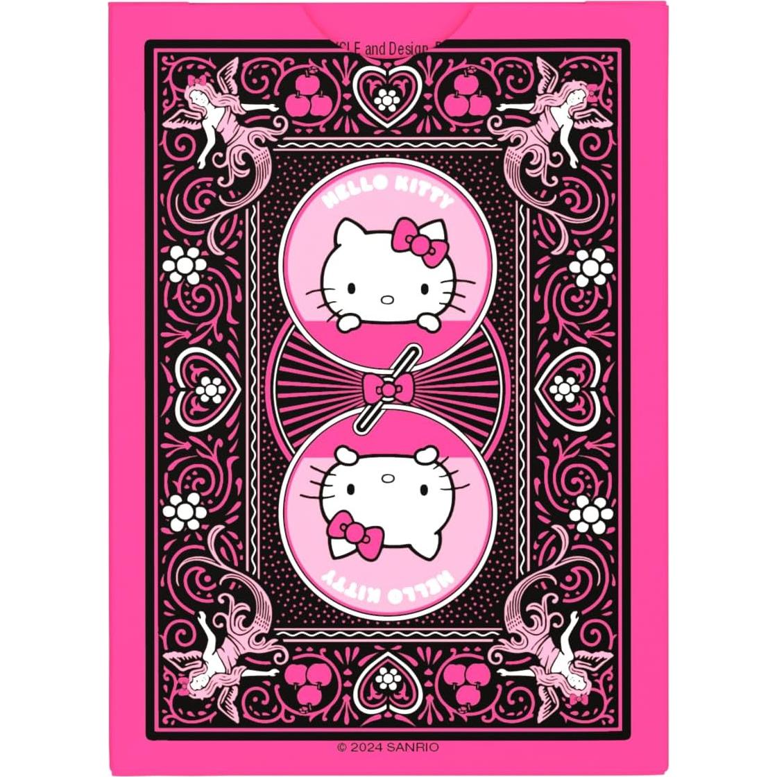Baraja Hello Kitty Bicycle Negra y Rosa - 90.7g, 9.3x6.5cm