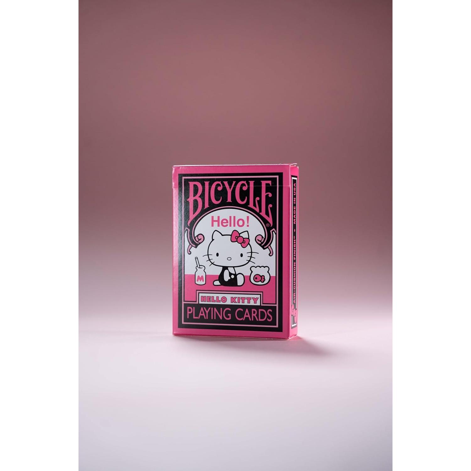 Baraja Hello Kitty Bicycle Negra y Rosa - 90.7g, 9.3x6.5cm