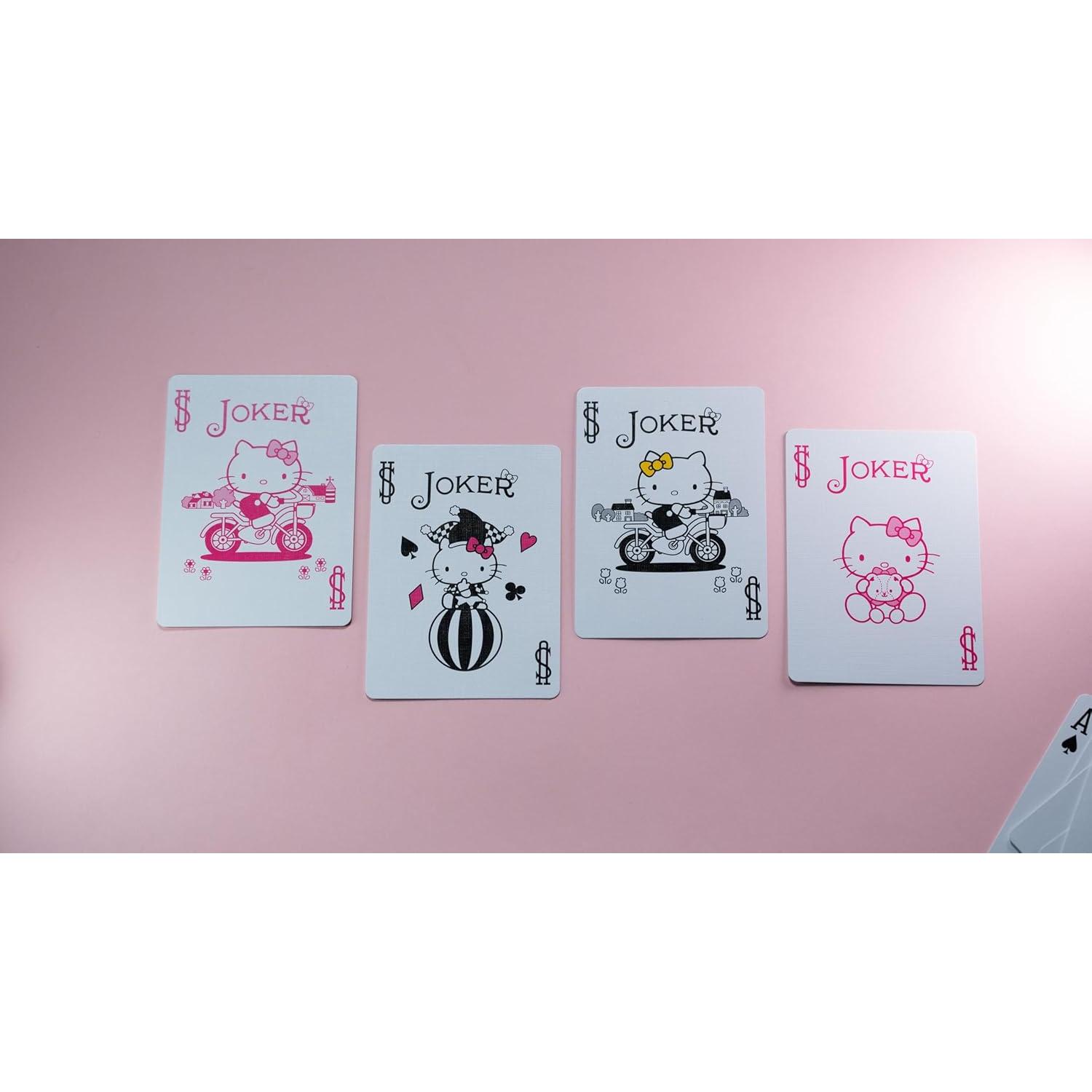 Baraja Hello Kitty Bicycle Negra y Rosa - 90.7g, 9.3x6.5cm