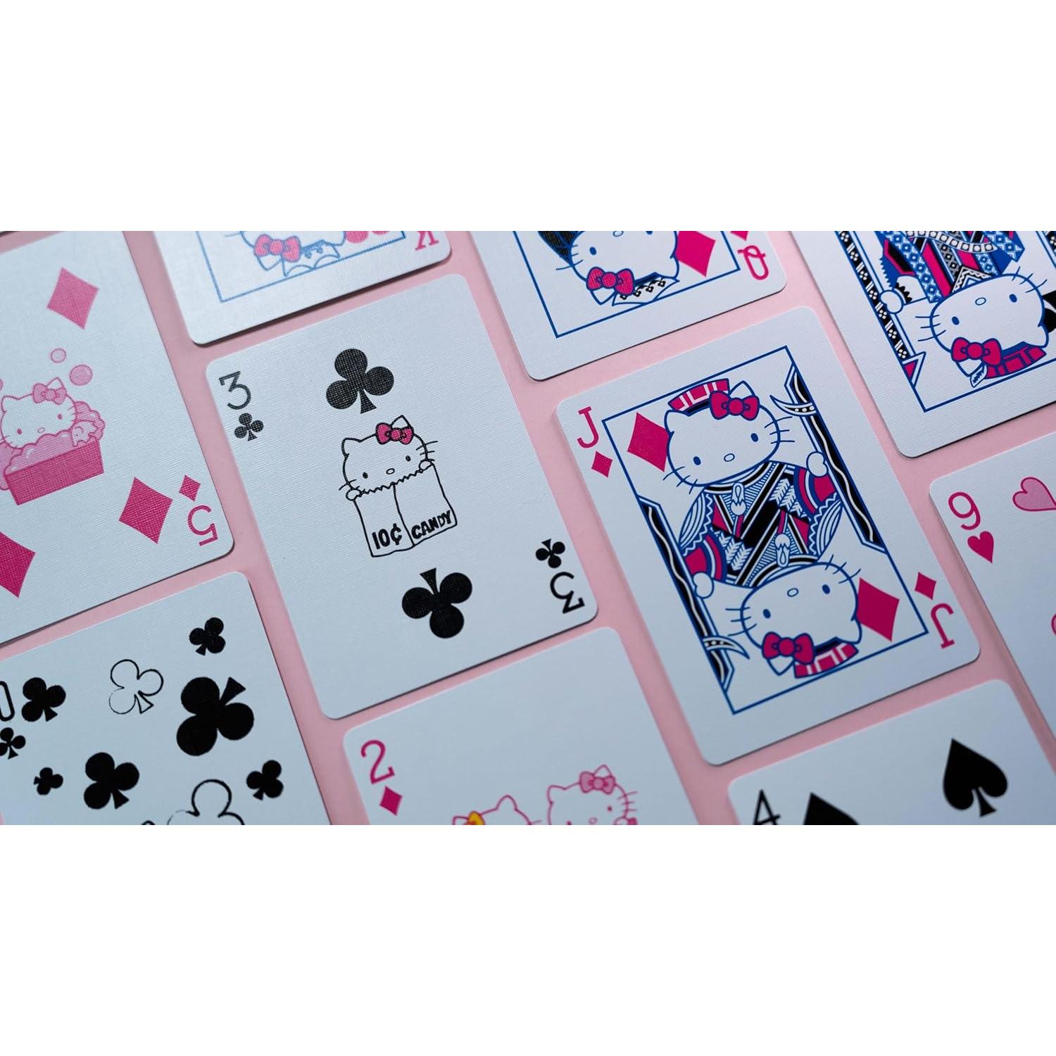 Baraja Hello Kitty Bicycle Negra y Rosa - 90.7g, 9.3x6.5cm