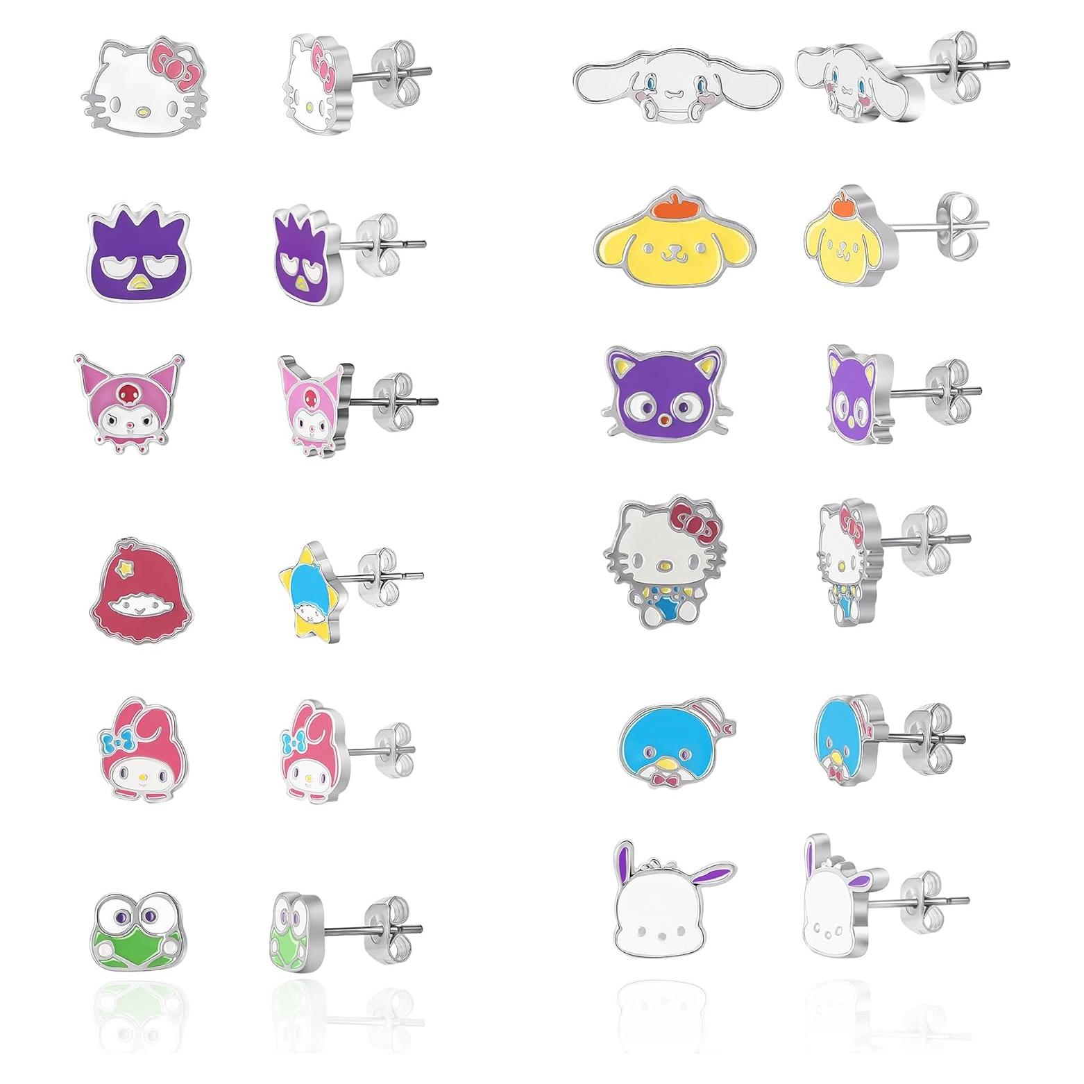 Pack 12 Pendientes Stud Hello Kitty - Joyería Oficial Sanrio