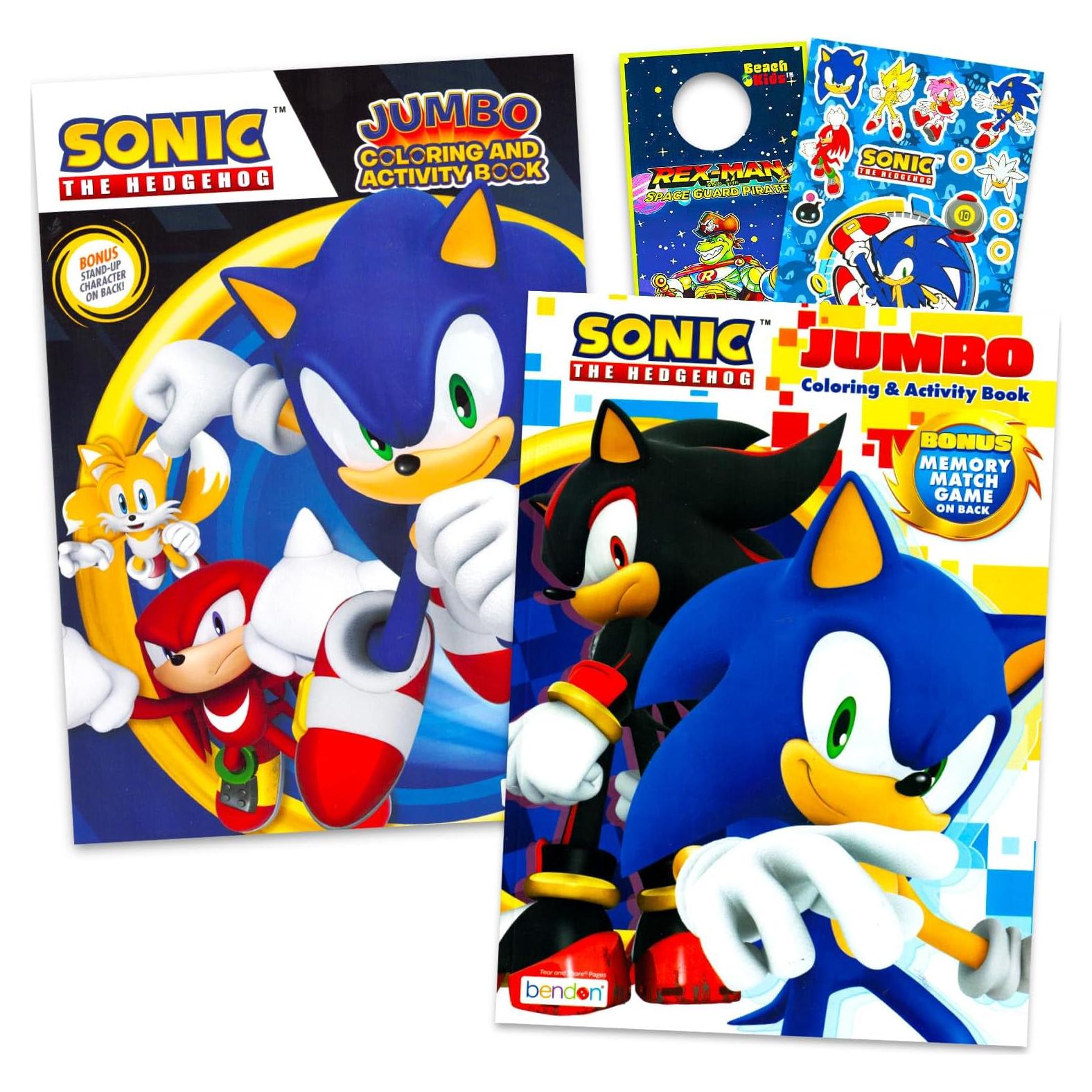 Libro para Colorear Sonic the Hedgehog - 2 Libros y Stickers