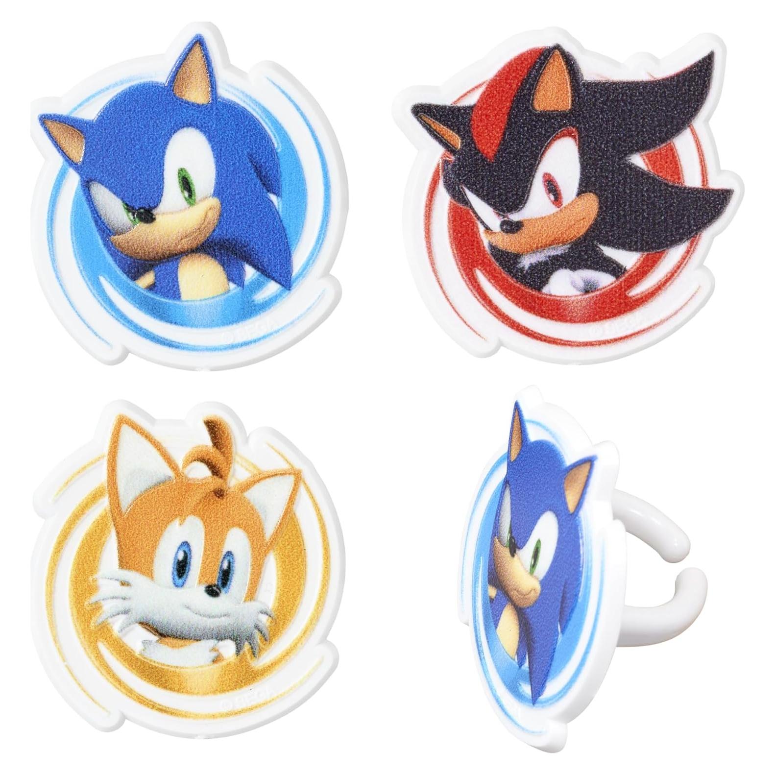 Anillos para Cupcakes DecoPac Sonic the Hedgehog - 24 Piezas