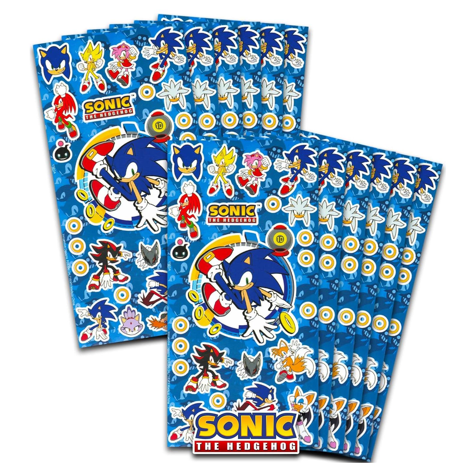 Set de Pegatinas Sonic the Hedgehog - 12 Hojas para Niños