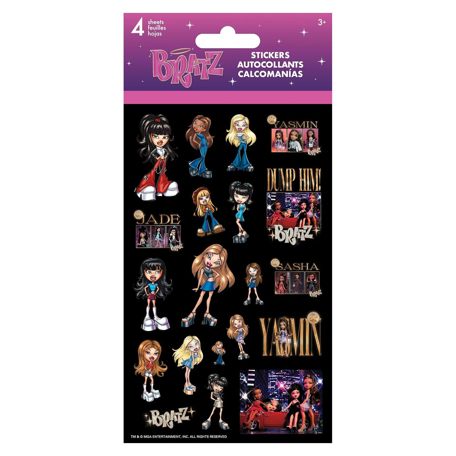 Stickers Bratz Noche de Chicas - 4 Hojas Licenciadas