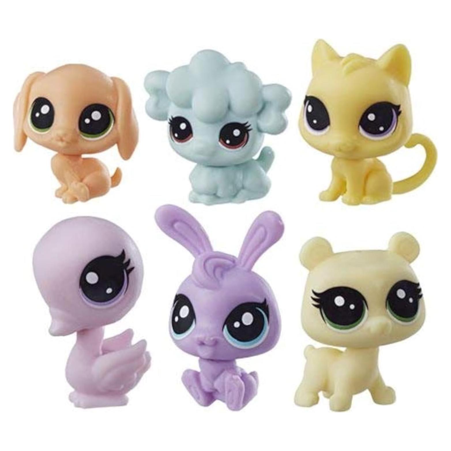 Conjunto de Mascotas Littlest Pet Shop Onda 1 - Perrito, Gato, Oveja, Cisne, Conejo, Oso