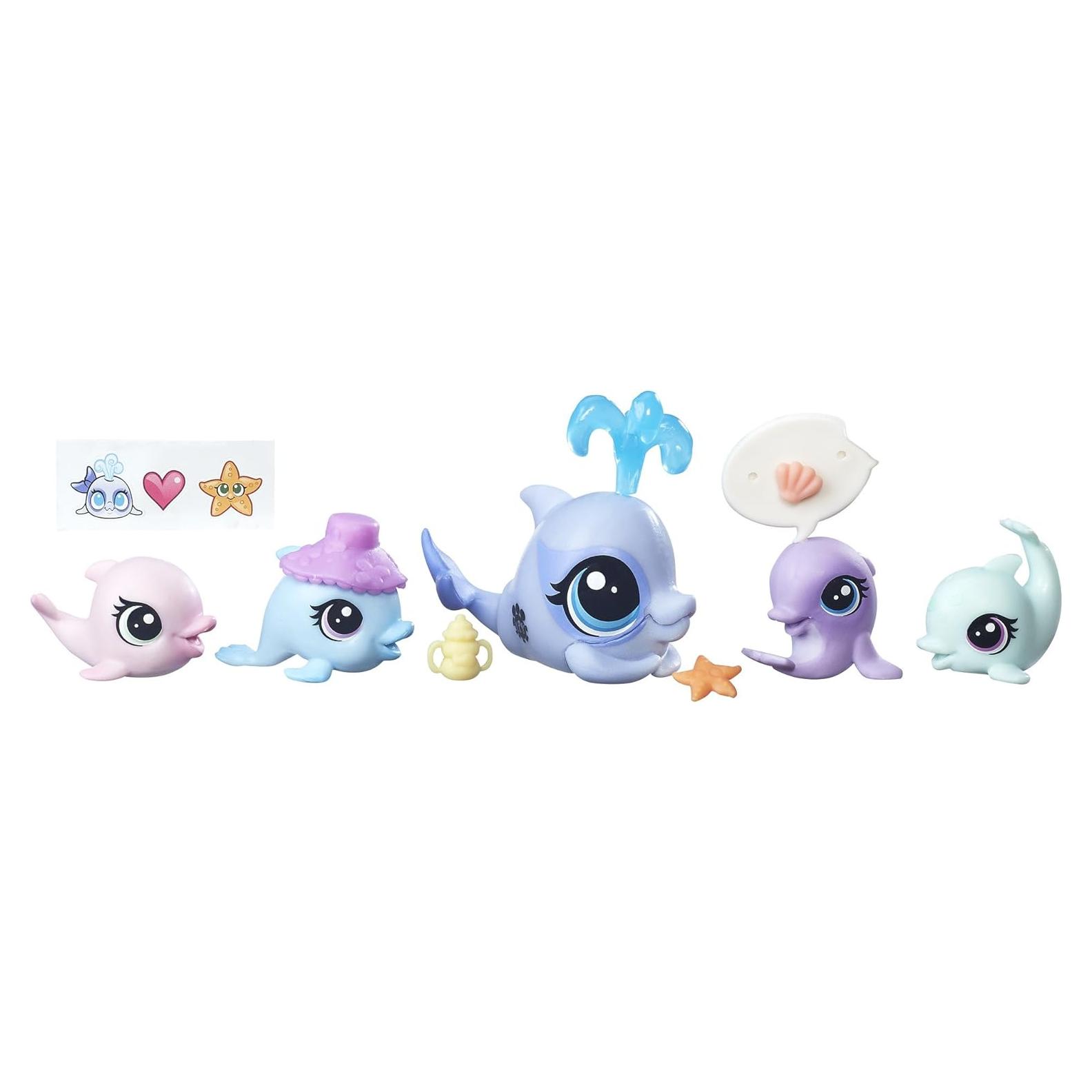 Familia de Delfines Littlest Pet Shop Hasbro - 5 Mascotas
