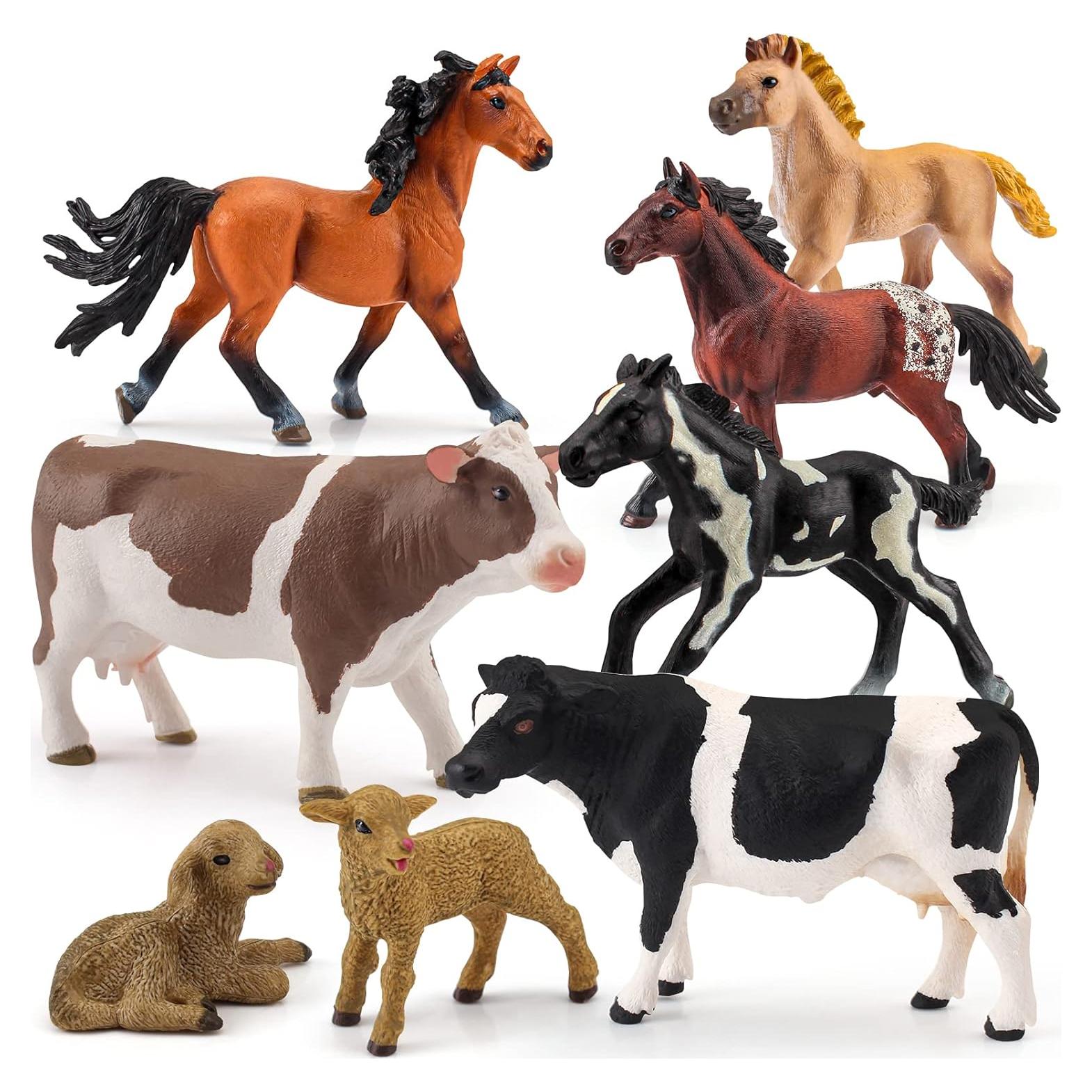 Conjunto de Animales de Granja 8PCS LC JoyCre Juguetes