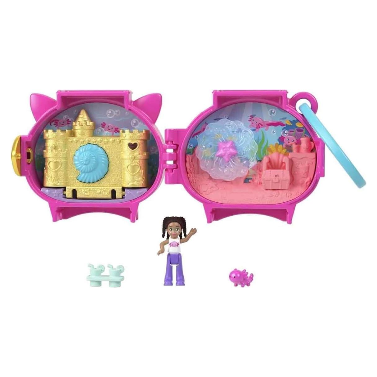 Juego compacto Polly Pocket ajolote para niñas 4 años en adelante