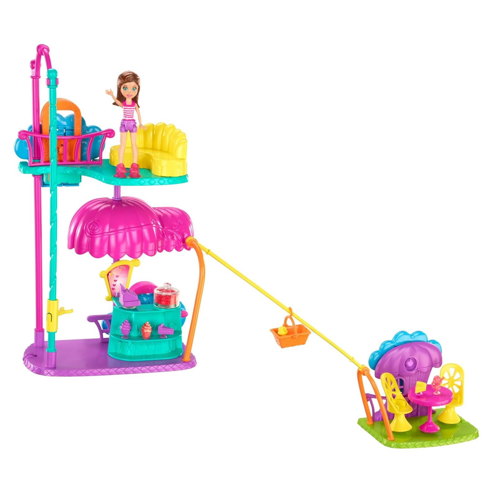 Polly Pocket Cafetería de Mascotas Mattel - Juego Pared 2 Niveles