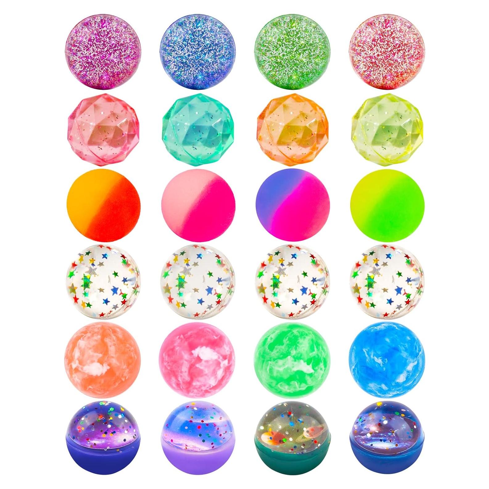 24 Pelotas Rebotadoras Ecoofor 3.2cm Multicolores para Niños