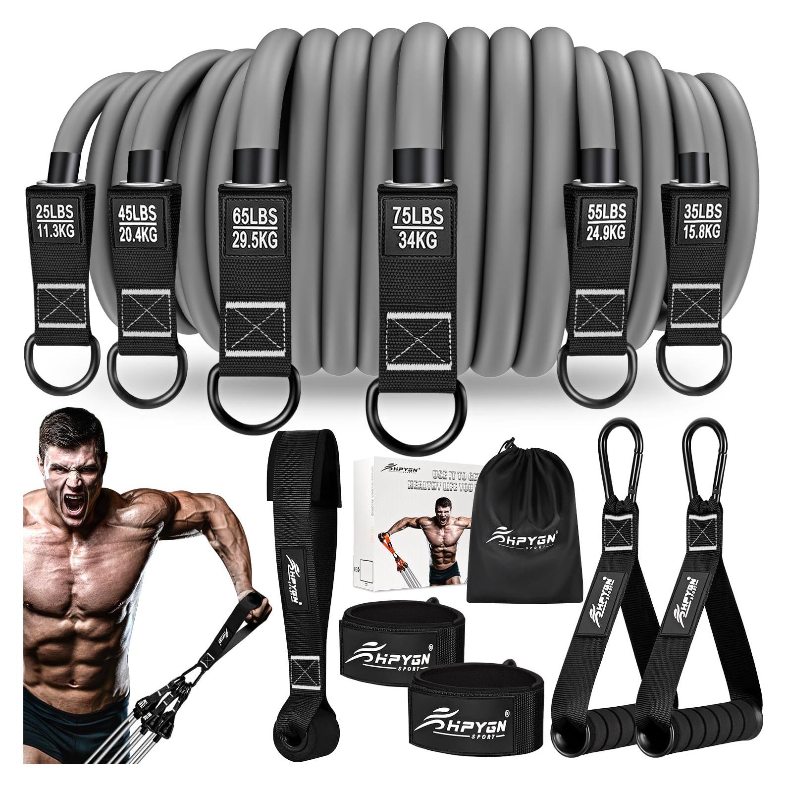 Bandas de Resistencia HPYGN 300LBS con Mangos para Ejercicio