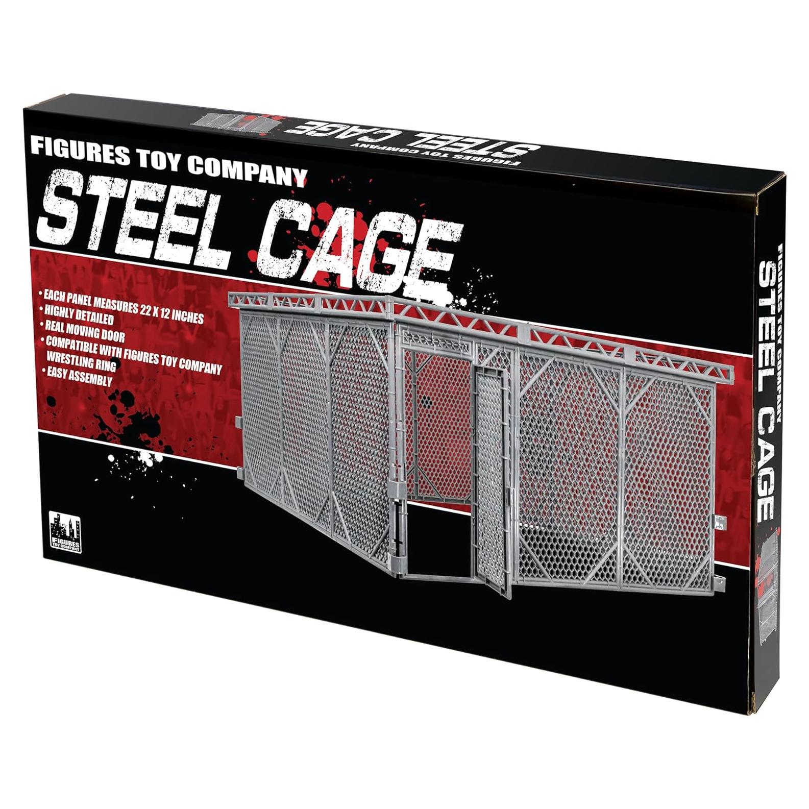 Juego de Jaula de Acero Figures Toy Company para Ring de Lucha