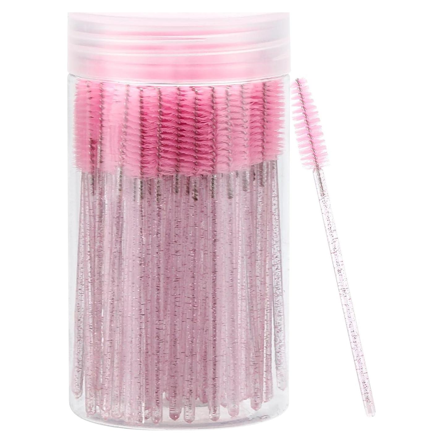 100 Varitas Desechables para Pestañas Tbestmax Rosa 10cm