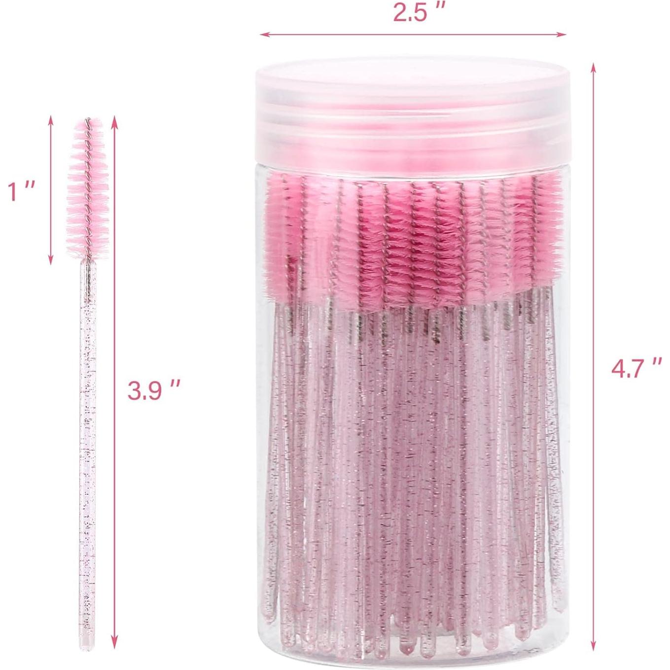 100 Varitas Desechables para Pestañas Tbestmax Rosa 10cm