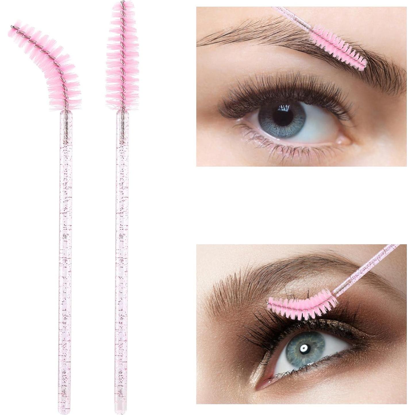 100 Varitas Desechables para Pestañas Tbestmax Rosa 10cm
