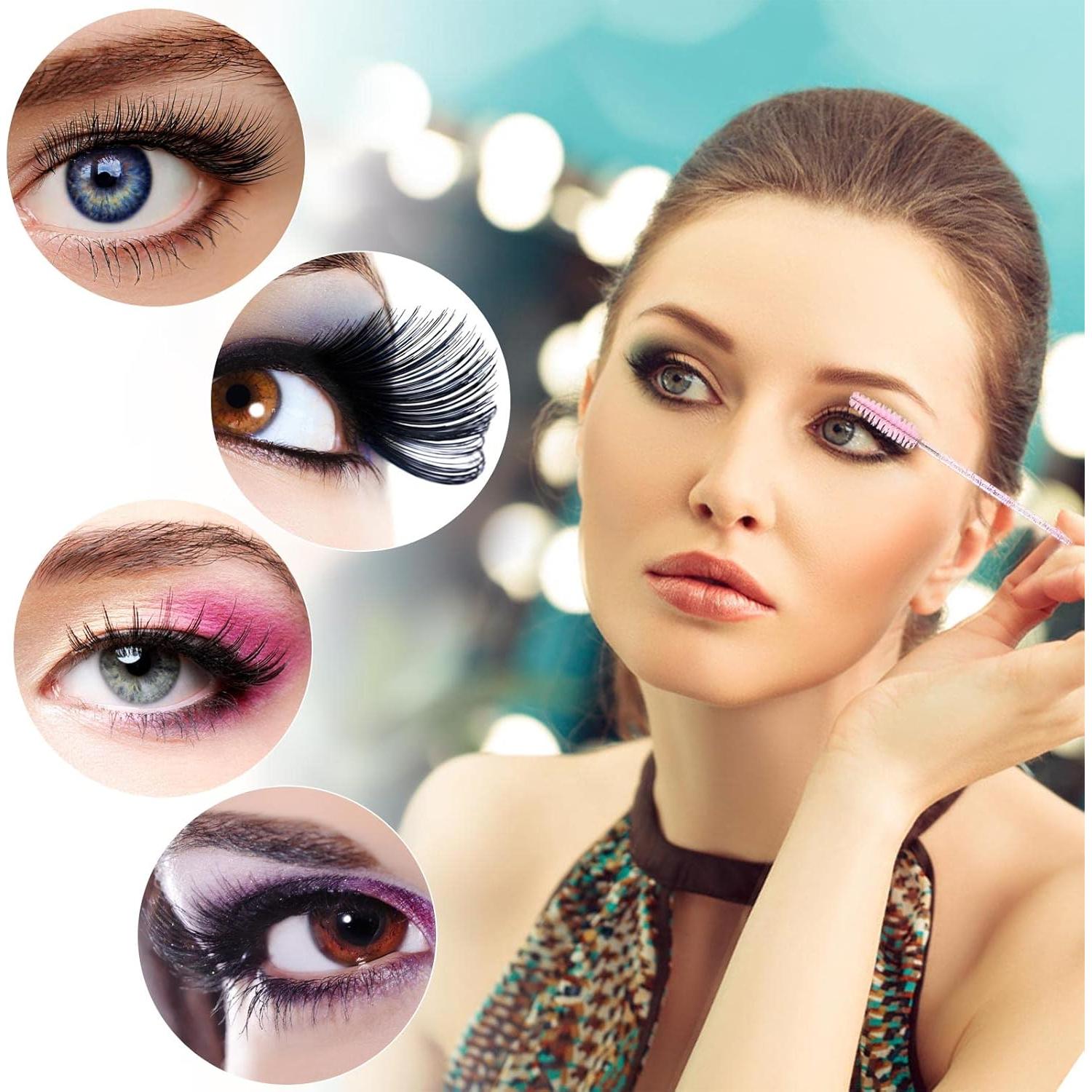 100 Varitas Desechables para Pestañas Tbestmax Rosa 10cm