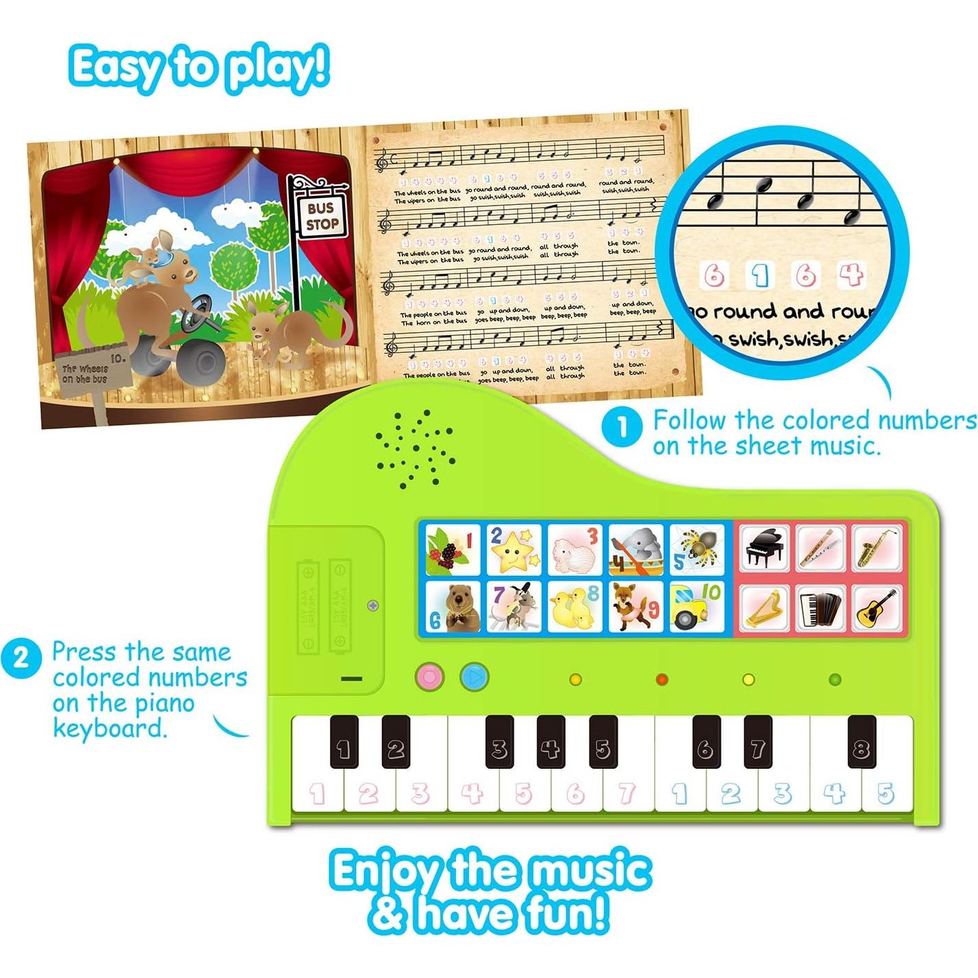 Libro de Piano Interactivo Best Learning 21.5x18 cm - Juguete Educativo