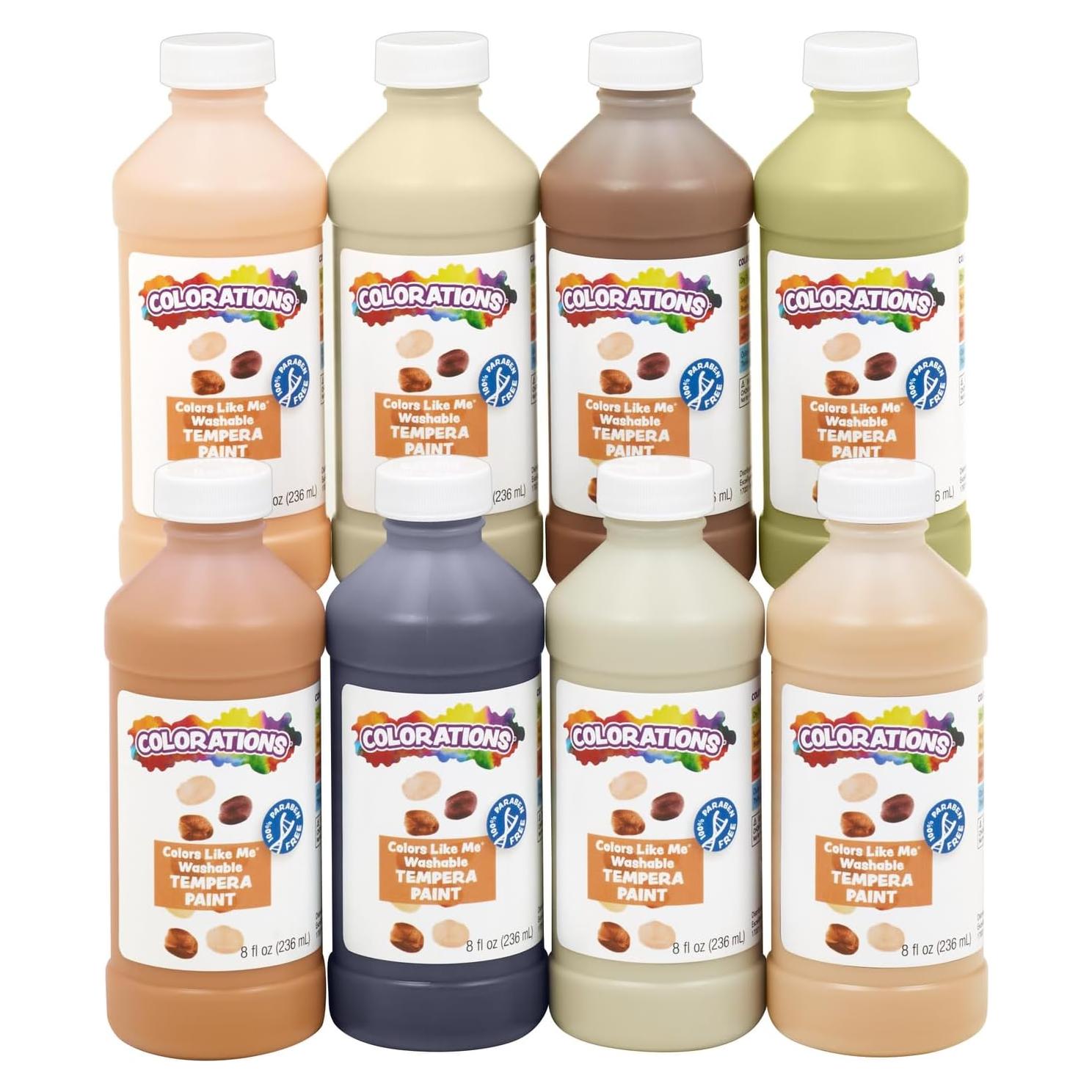 Pintura Tempera Lavable Coloraciones 8 Tonos de Piel 226ml