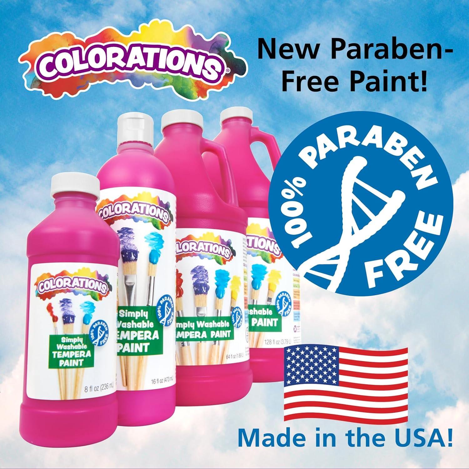 Pintura Tempera Lavable Coloraciones 6 Colores 240 ml