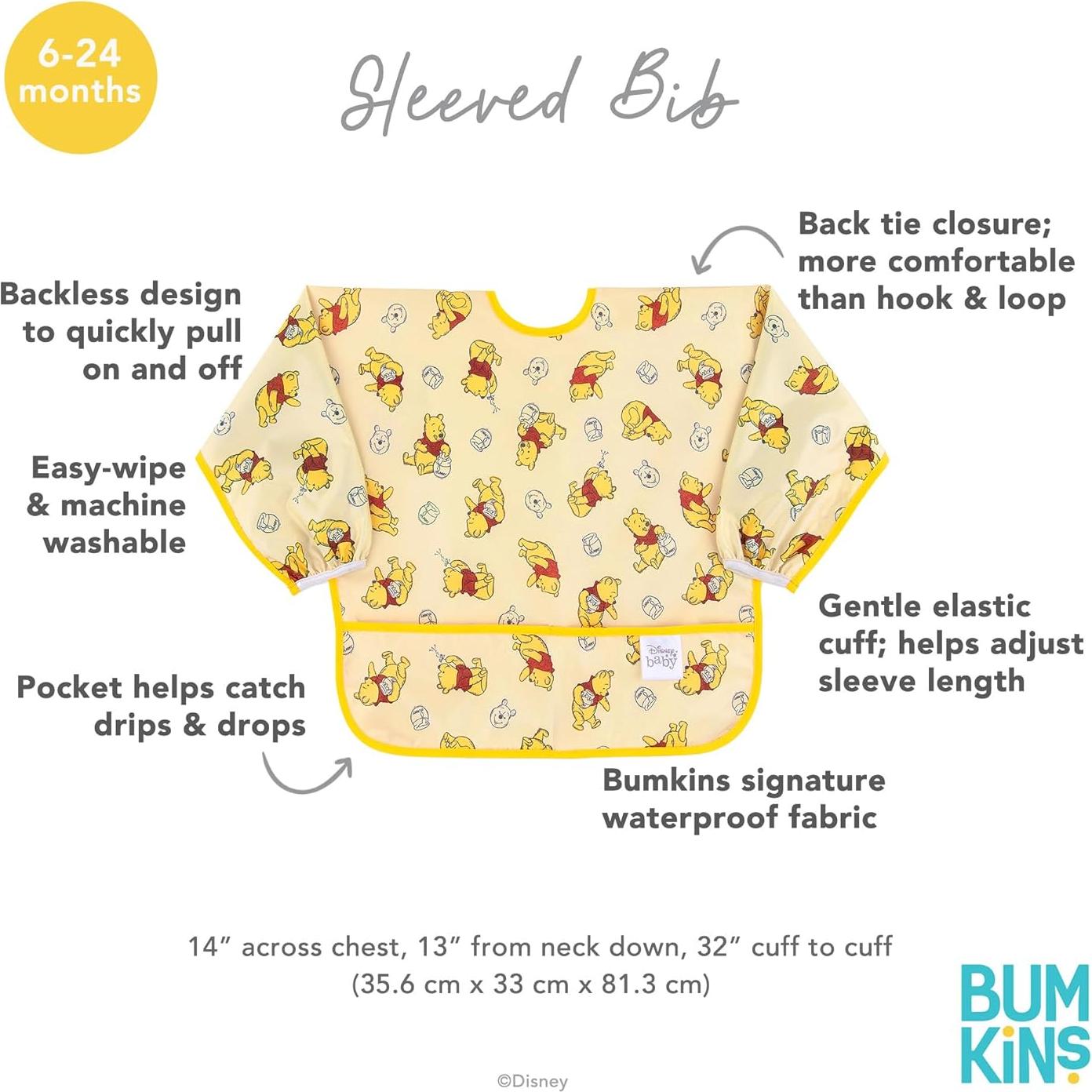 Babero de Manga Larga Bumkins Disney Winnie Pooh 6-24 Meses