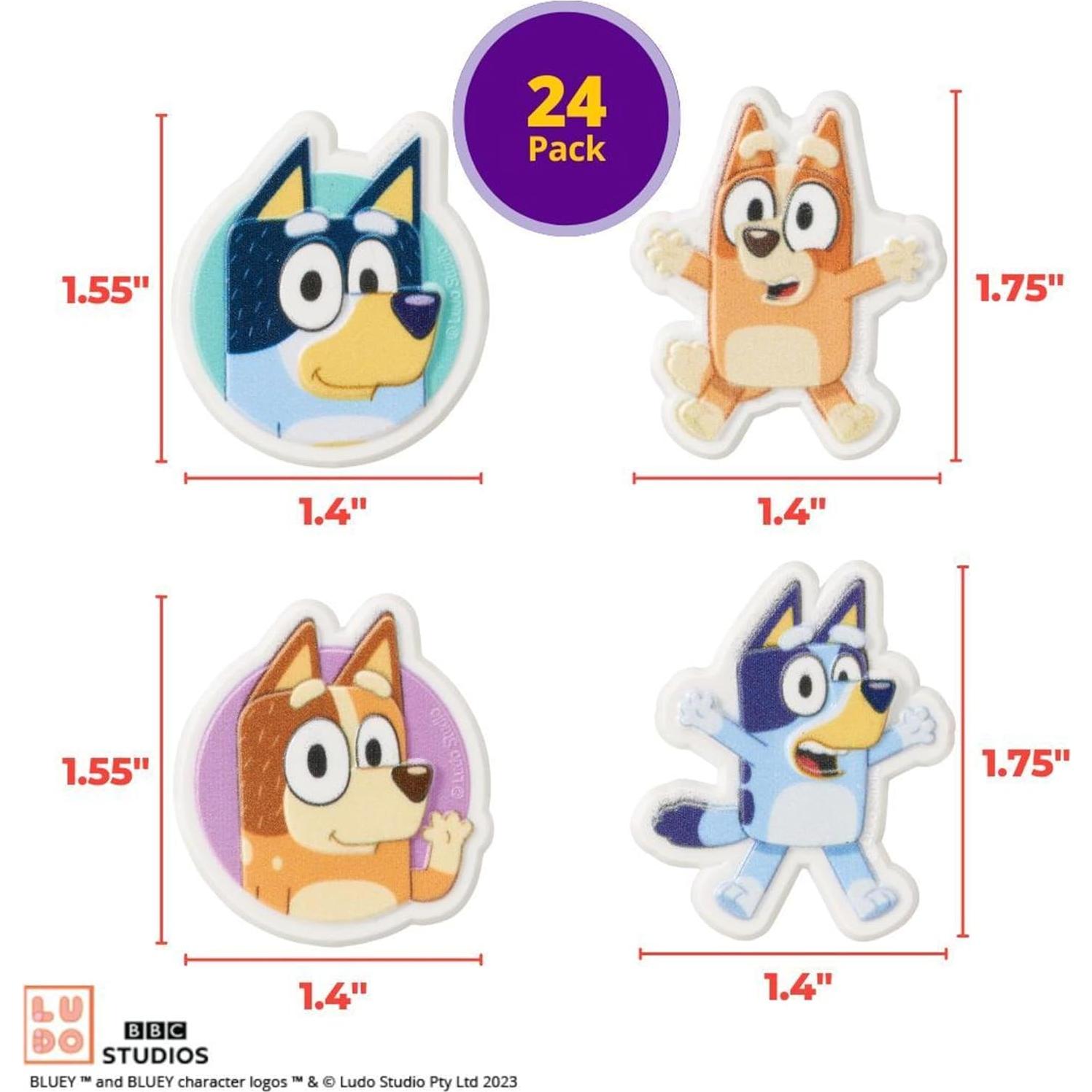 DecoPac Anillos de Cupcake Bluey - 24 Decoraciones 3D