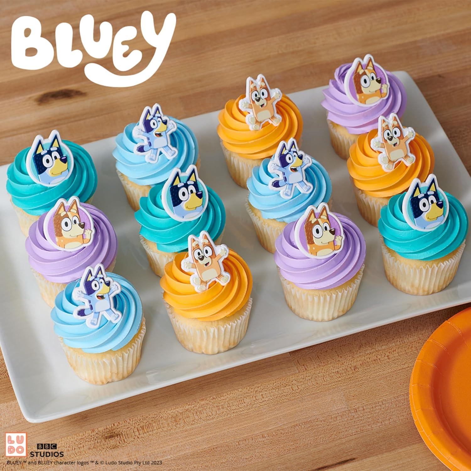 DecoPac Anillos de Cupcake Bluey - 24 Decoraciones 3D