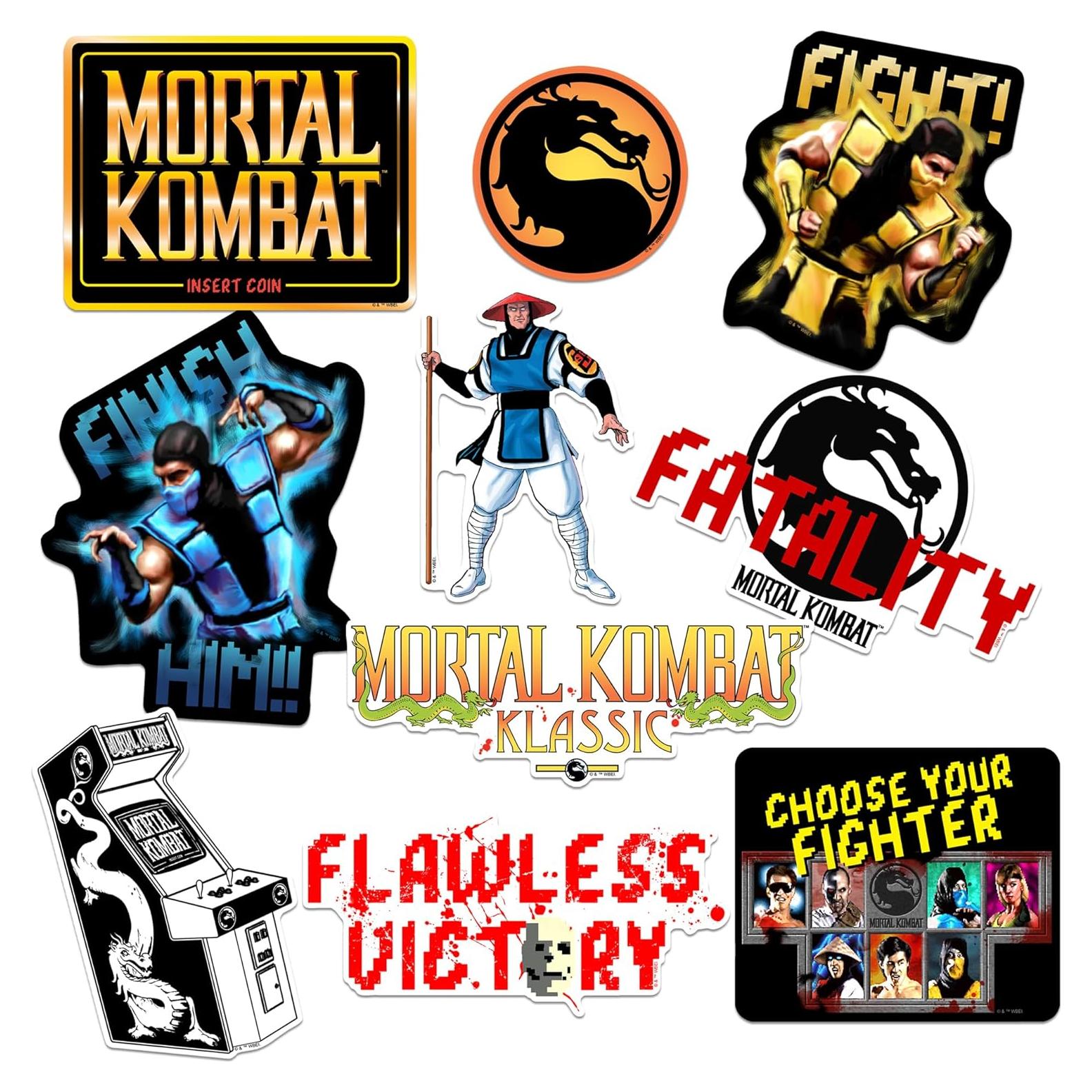Calcomanías Deluxe de Vinilo Klassic Mortal Kombat - Set de 10
