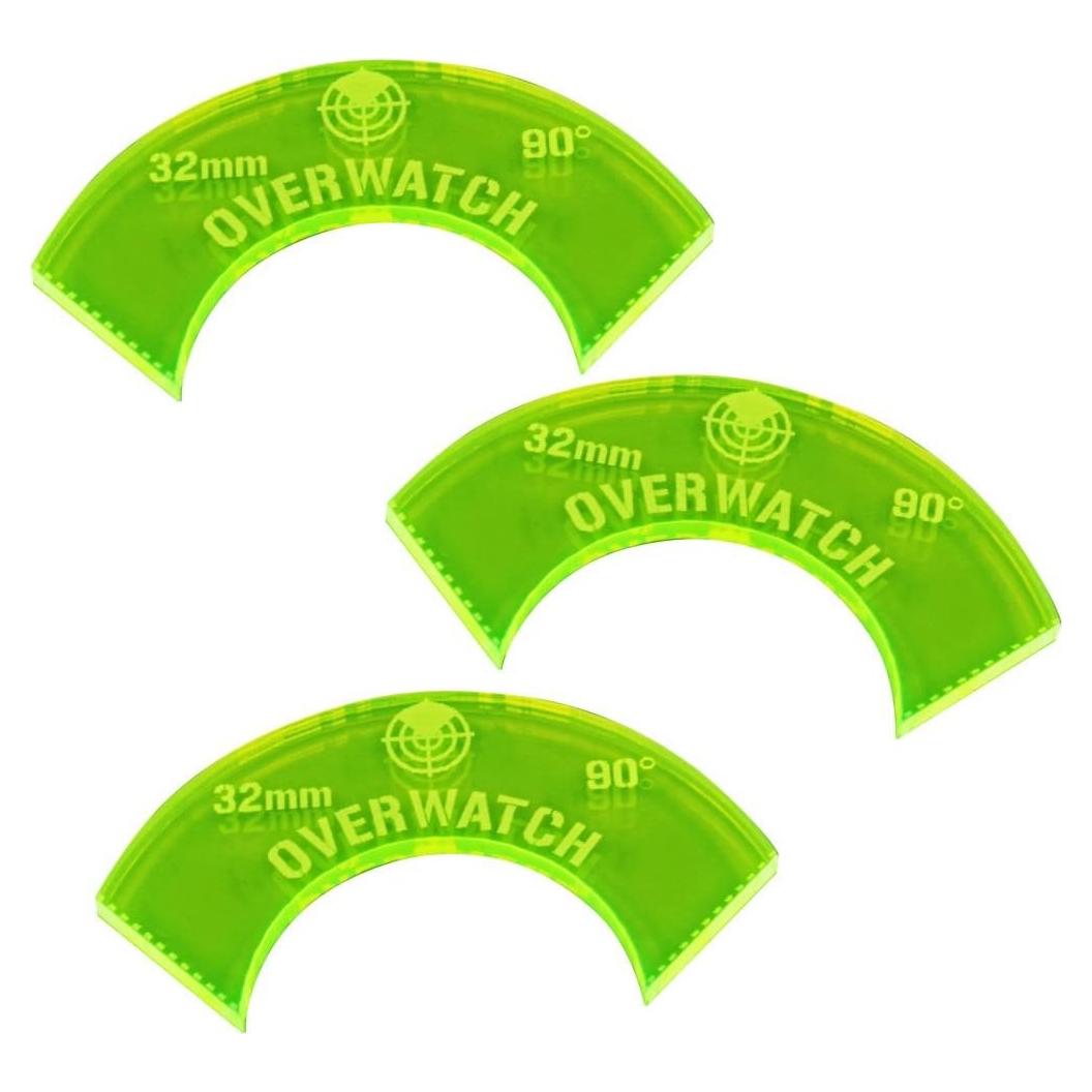 Tokens de Overwatch LITKO 32mm Verde Fluorescente - Paquete de 3