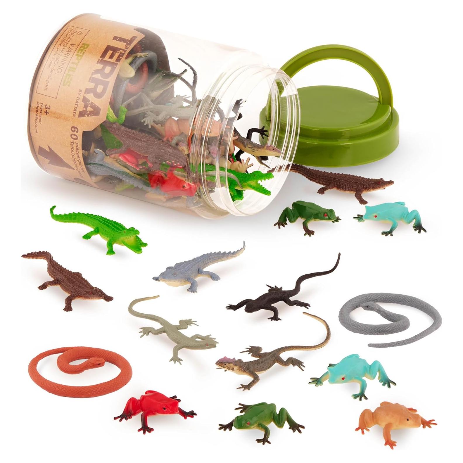 Terra by Battat - 60 Pcs Animales Reptiles y Anfibios