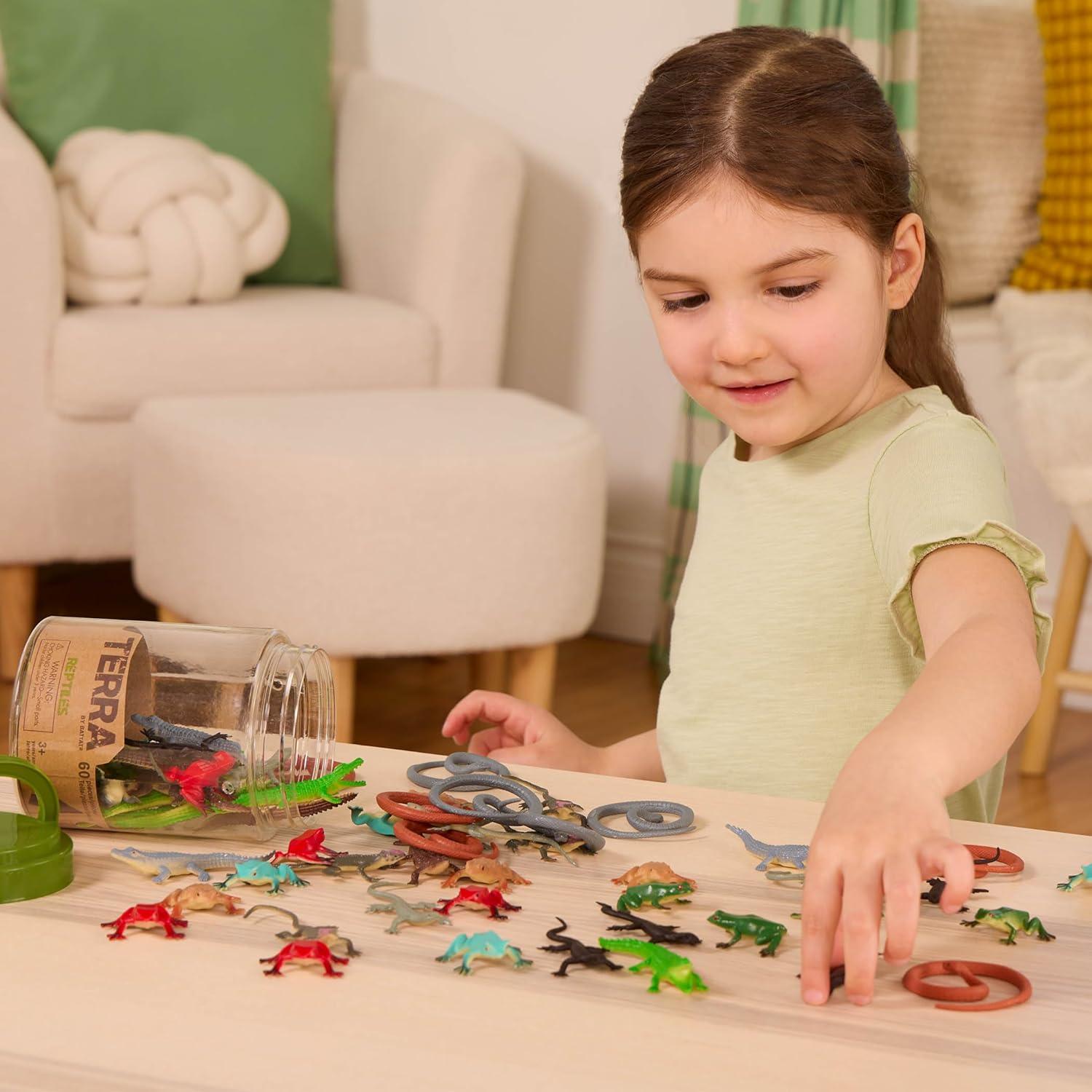 Terra by Battat - 60 Pcs Animales Reptiles y Anfibios