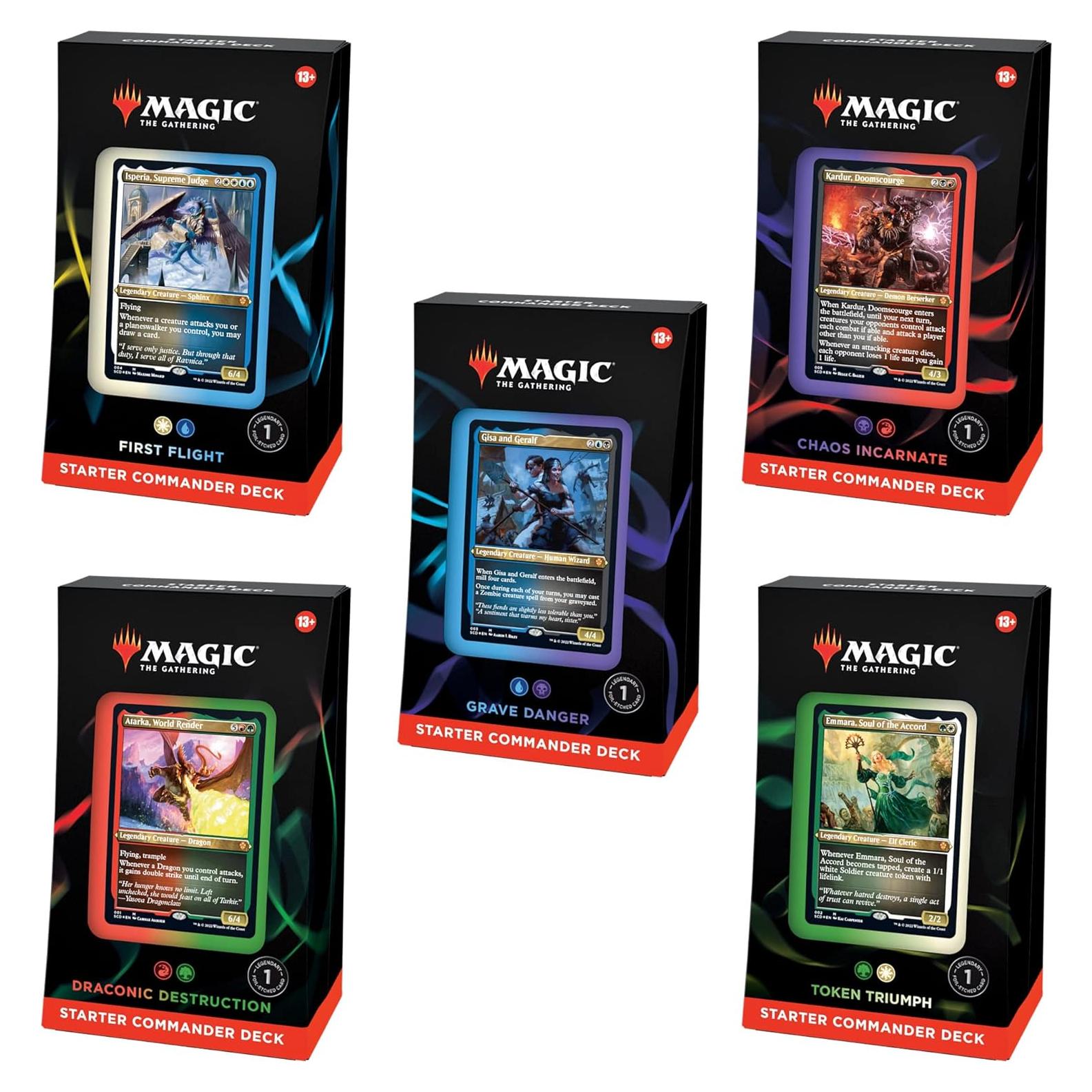 Paquete de 5 Mazos de Comandante Magic: The Gathering Multicolor