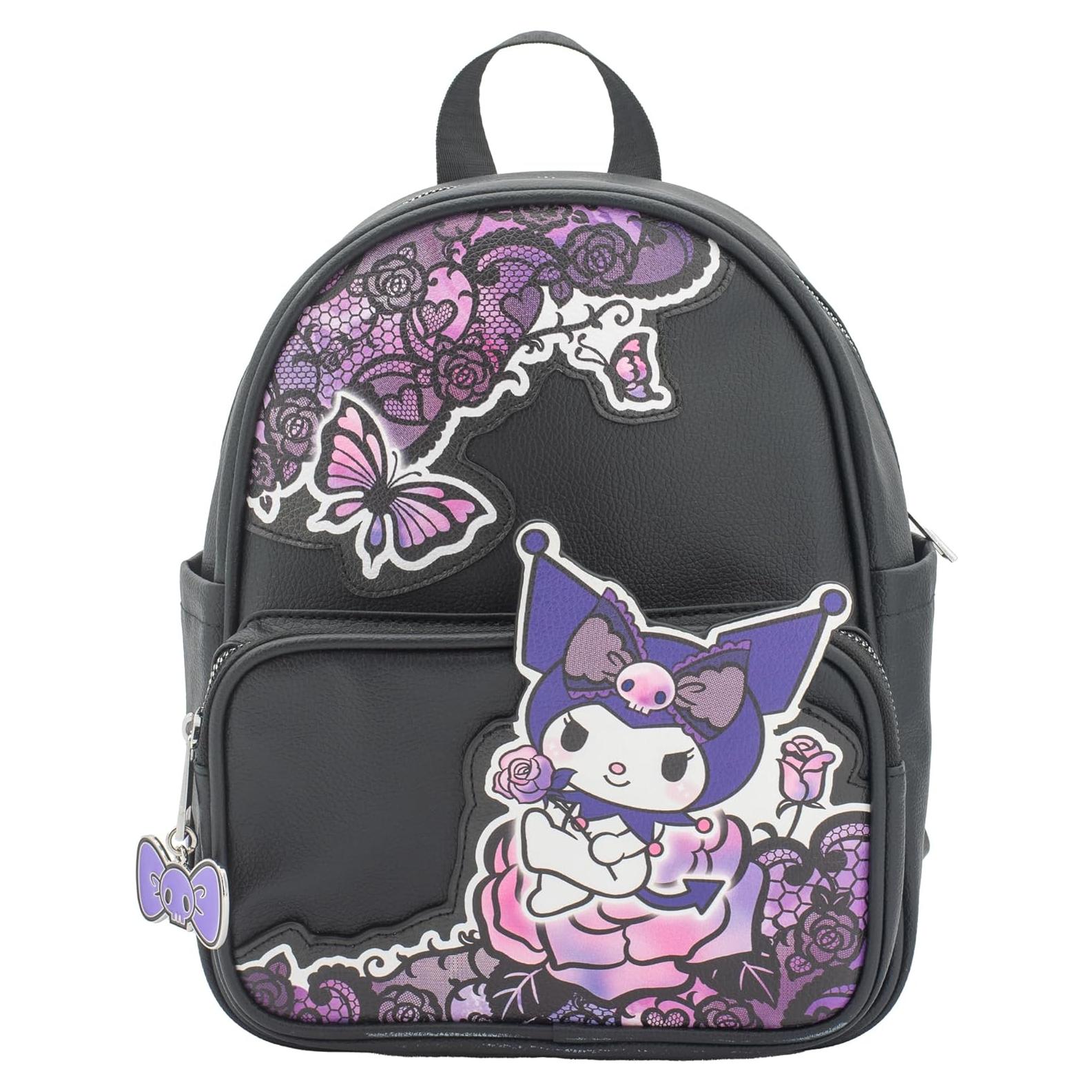 Mochila Mini de PU Kuromi Hello Kitty 26.67 cm Kawaii