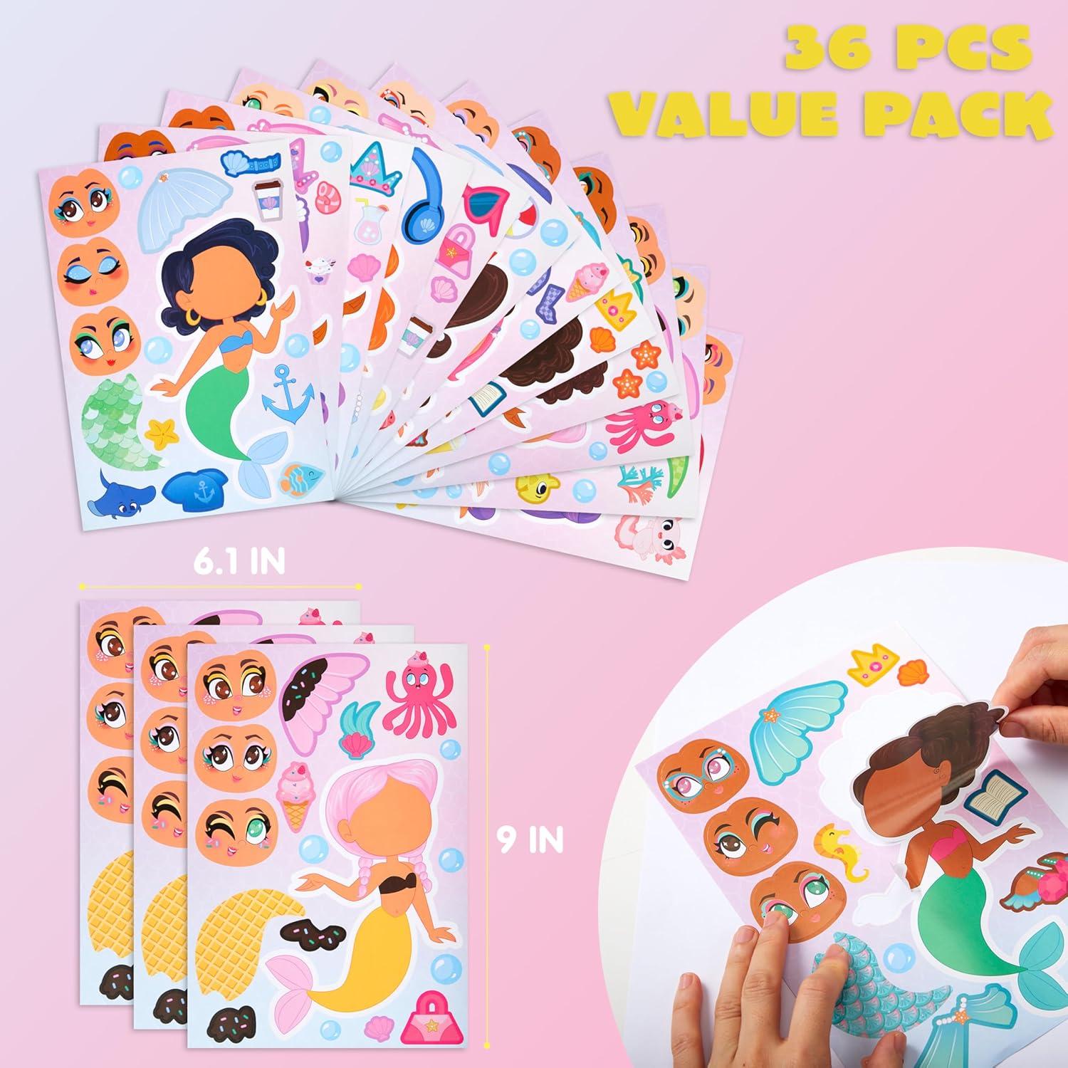 Pegatinas de Sirena JOYIN 36 Pcs para Niños Creativos