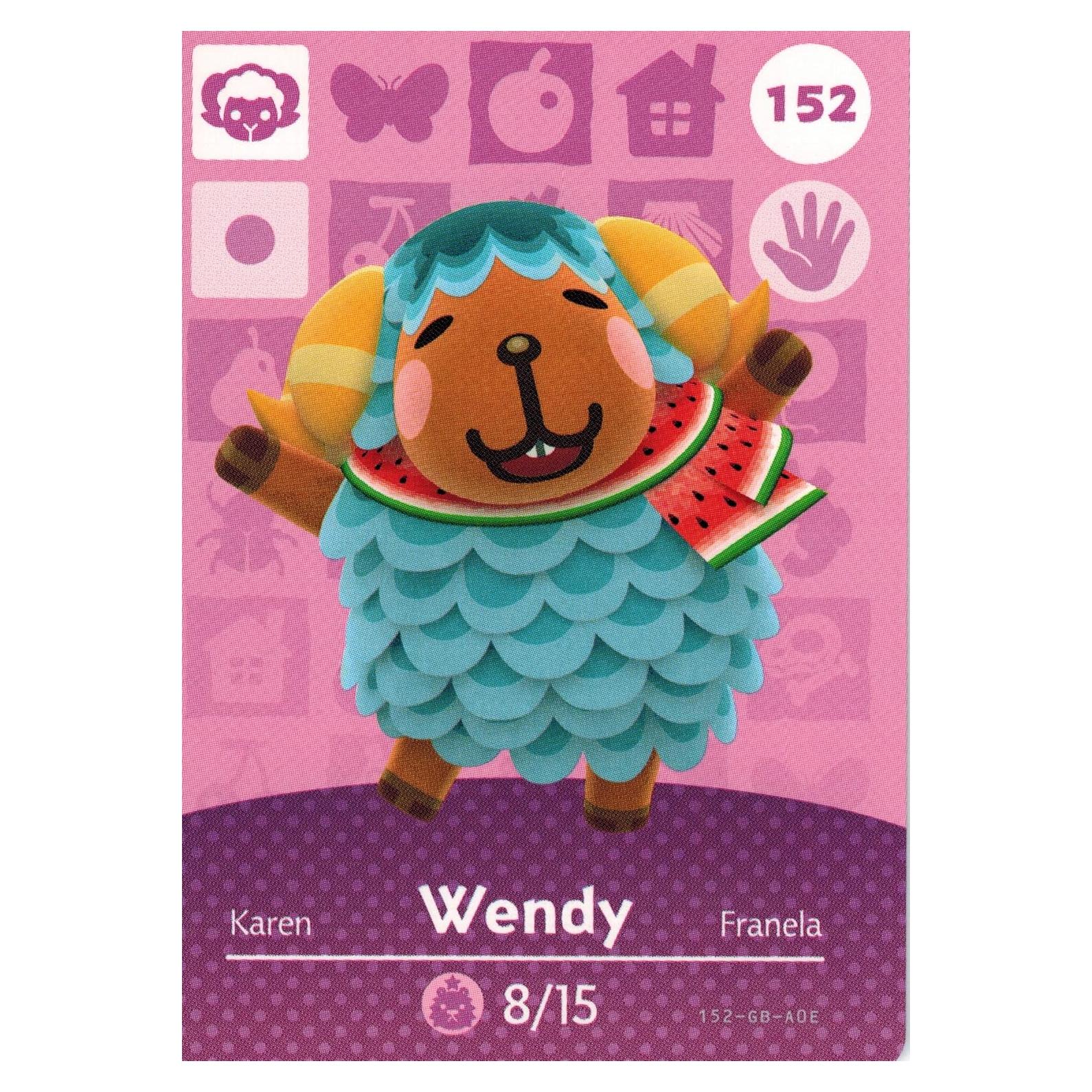 Tarjeta Amiibo Wendy 152/200 Nintendo Animal Crossing