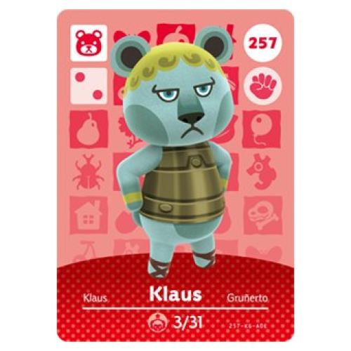 Tarjeta Amiibo Klaus Animal Crossing Serie 3 - Nintendo
