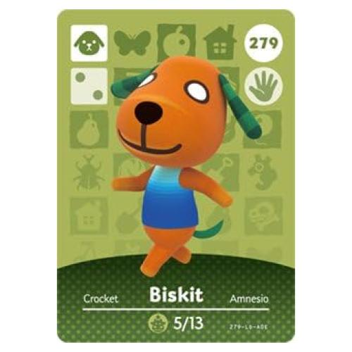 Tarjeta Amiibo Nintendo Animal Crossing Biskit Serie 3