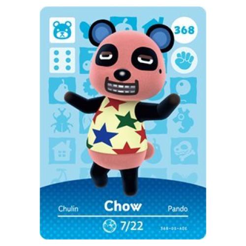 Tarjeta Amiibo Chow Nintendo Animal Crossing 368
