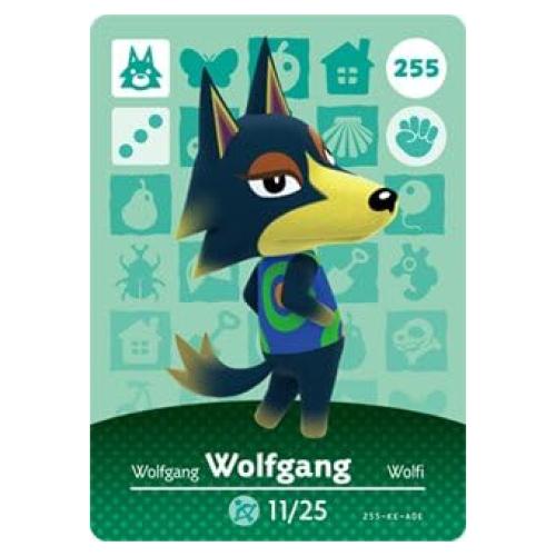Tarjeta Amiibo Nintendo Animal Crossing Wolfgang 255