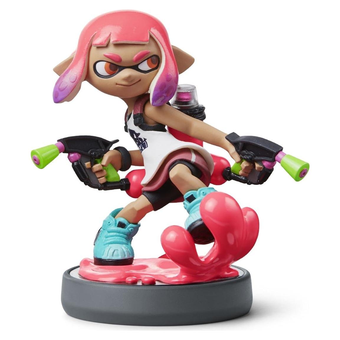 Amiibo Nintendo Chica Inkling Rosa Neón para Switch