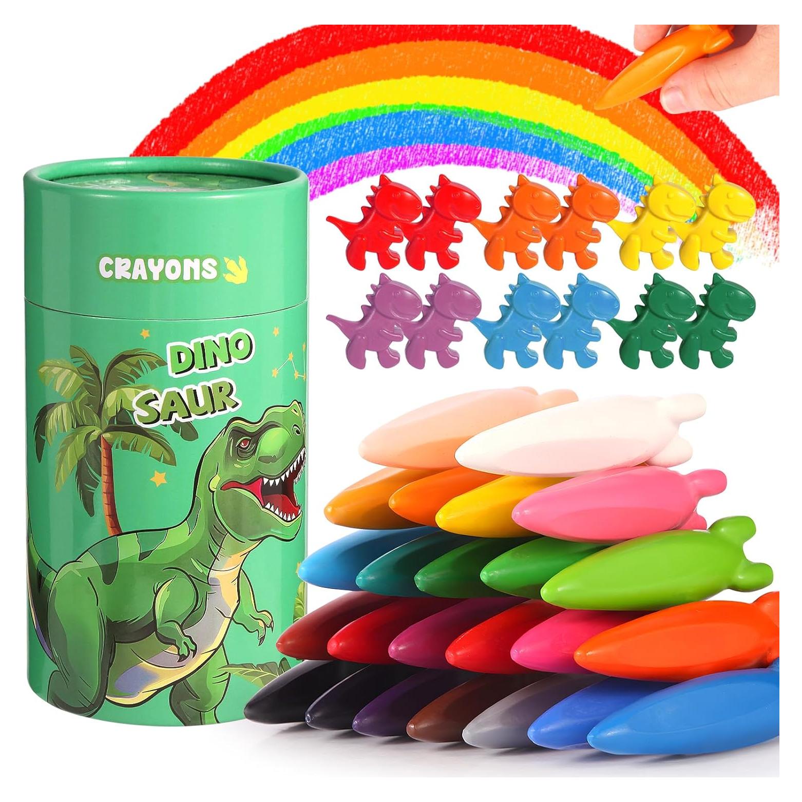 Crayones DreamCandy 36PCS Dinosaurio y Cohete Lavables