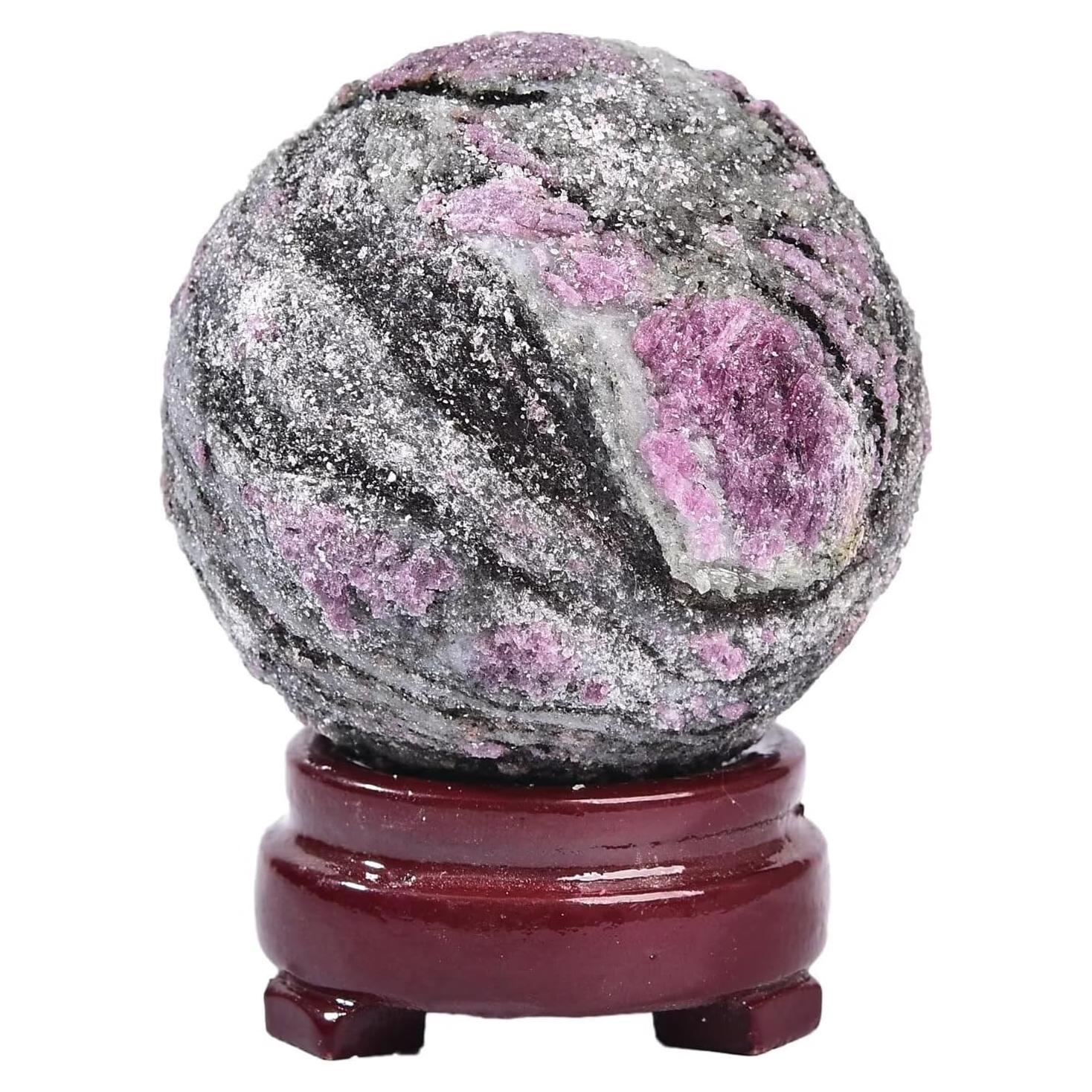 Bola de Cristal CNYANFEI Turmalina Flor de Ciruelo 50-60mm