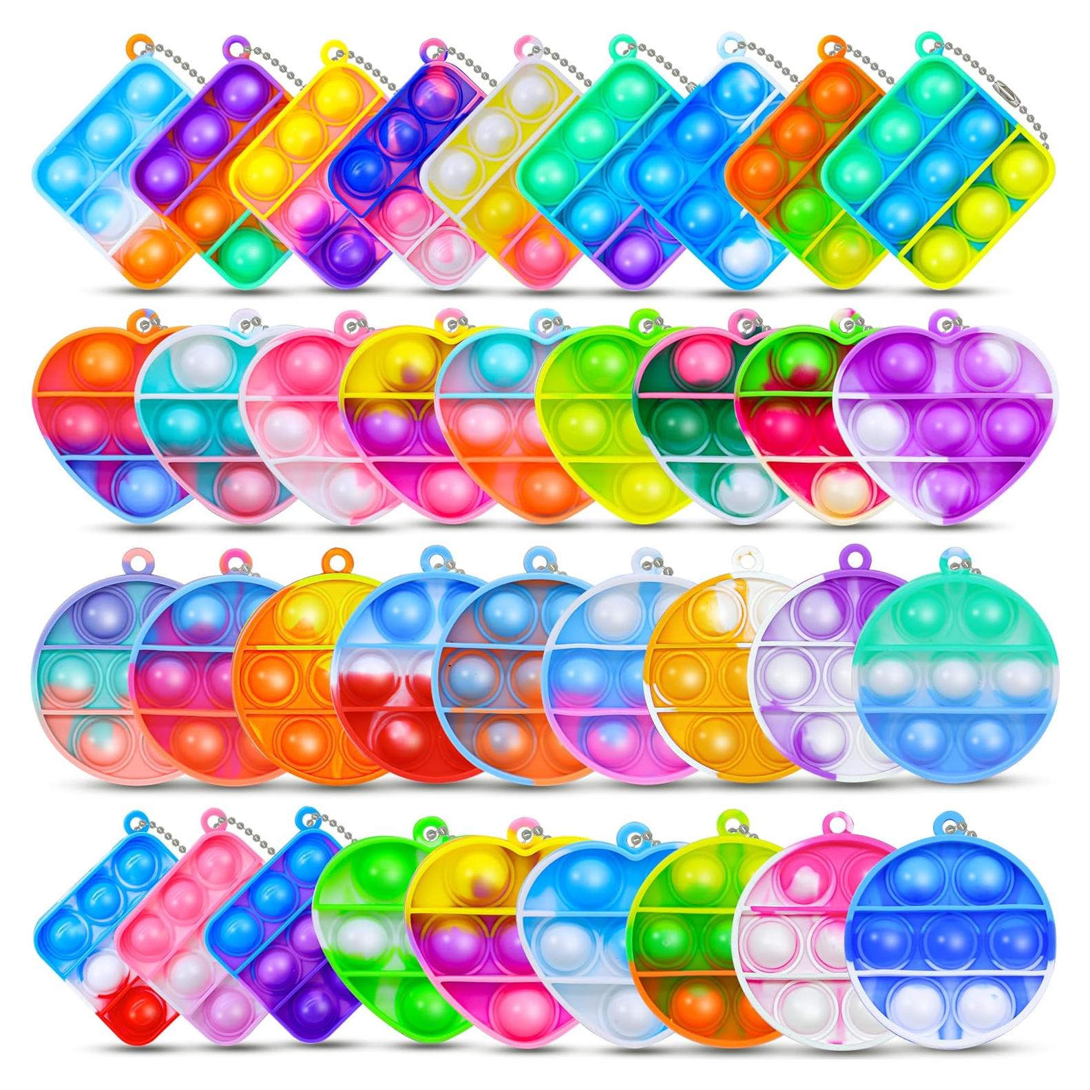 Paquete de 36 Llaveros Antiestrés Pop BicMan - Juguetes Infantiles