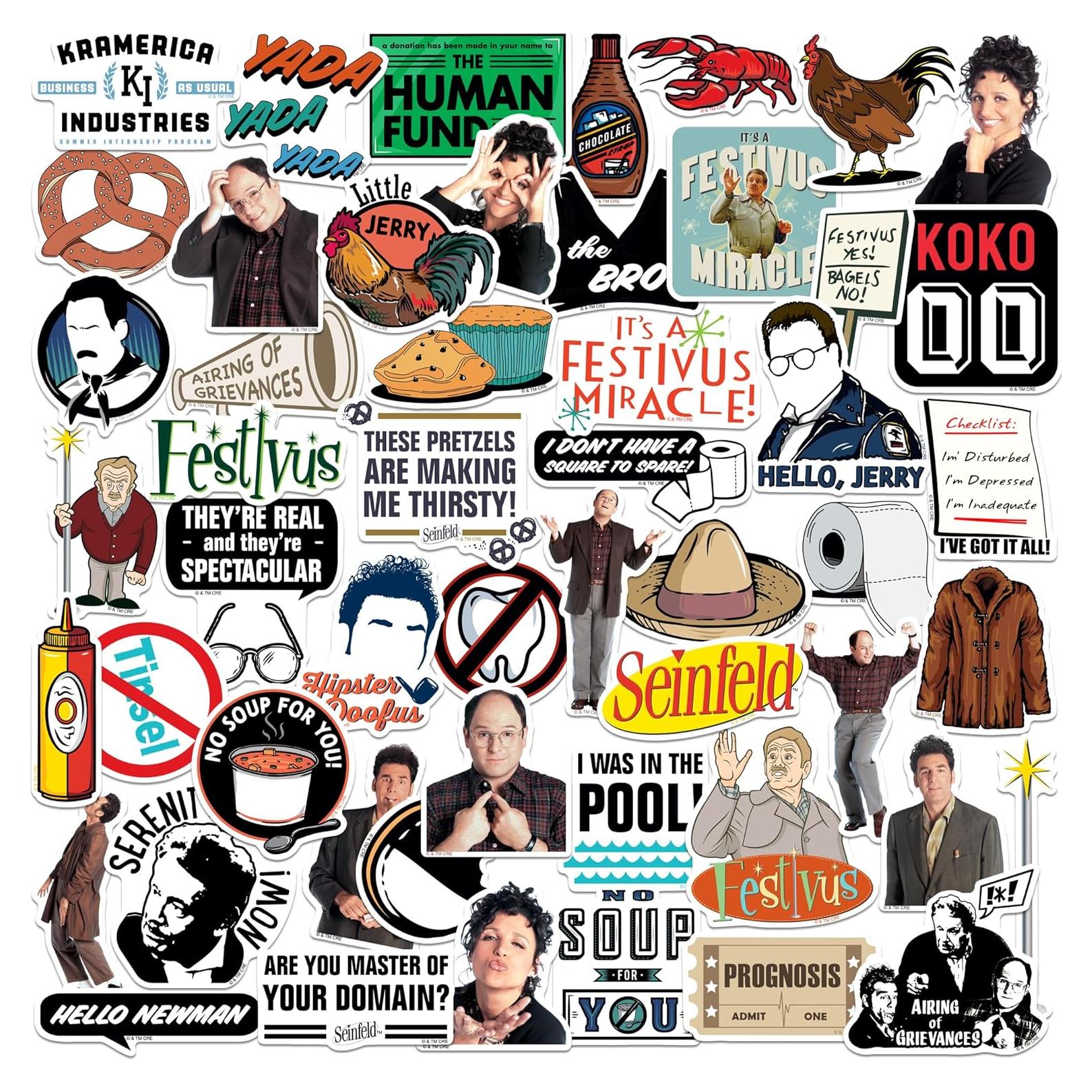 Stickers Deluxe Seinfeld 50ct Vinilo Troquelado - Para Laptop y Más