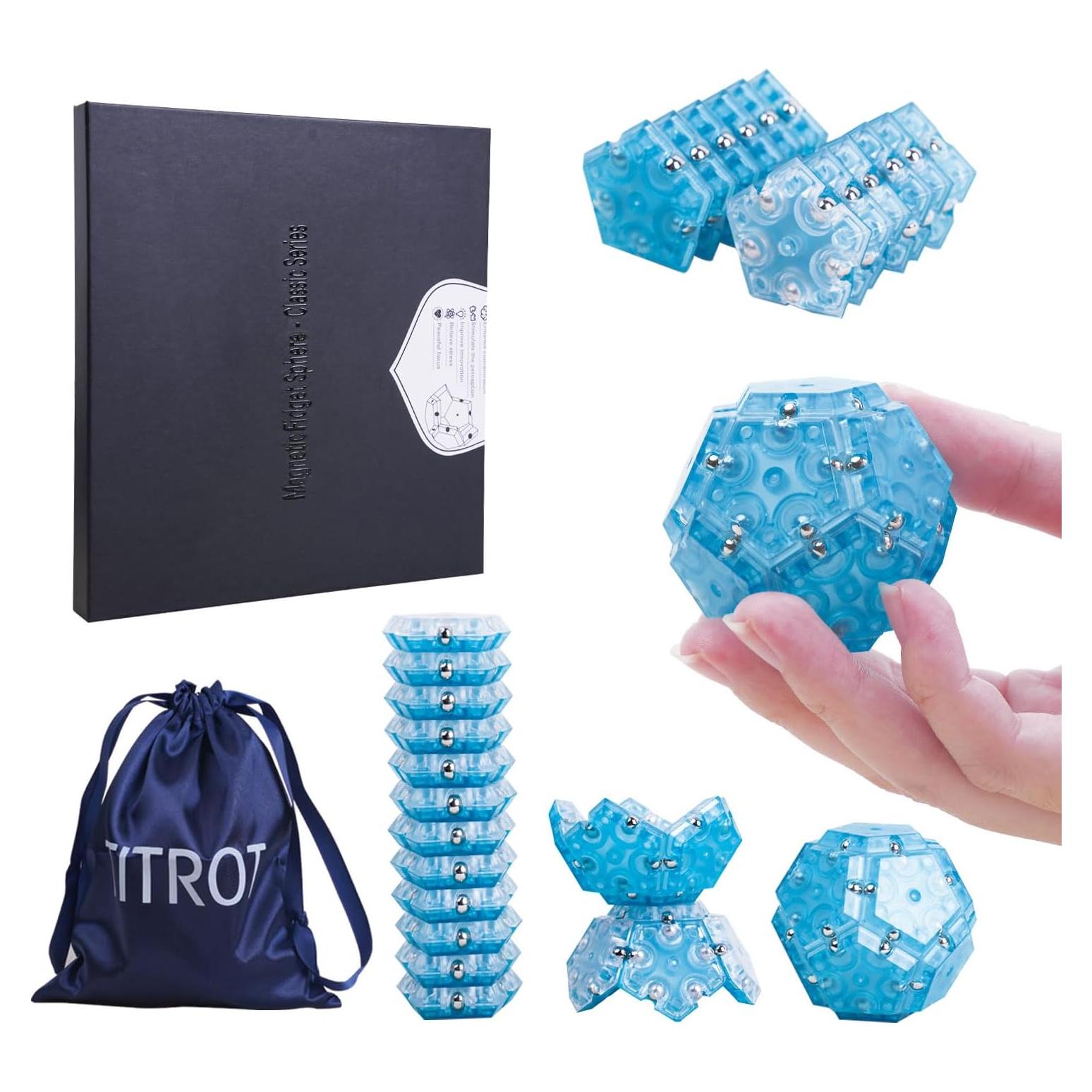 Juguete Antiestrés Magnético TITROT - Set 12 Piezas Azul Cielo